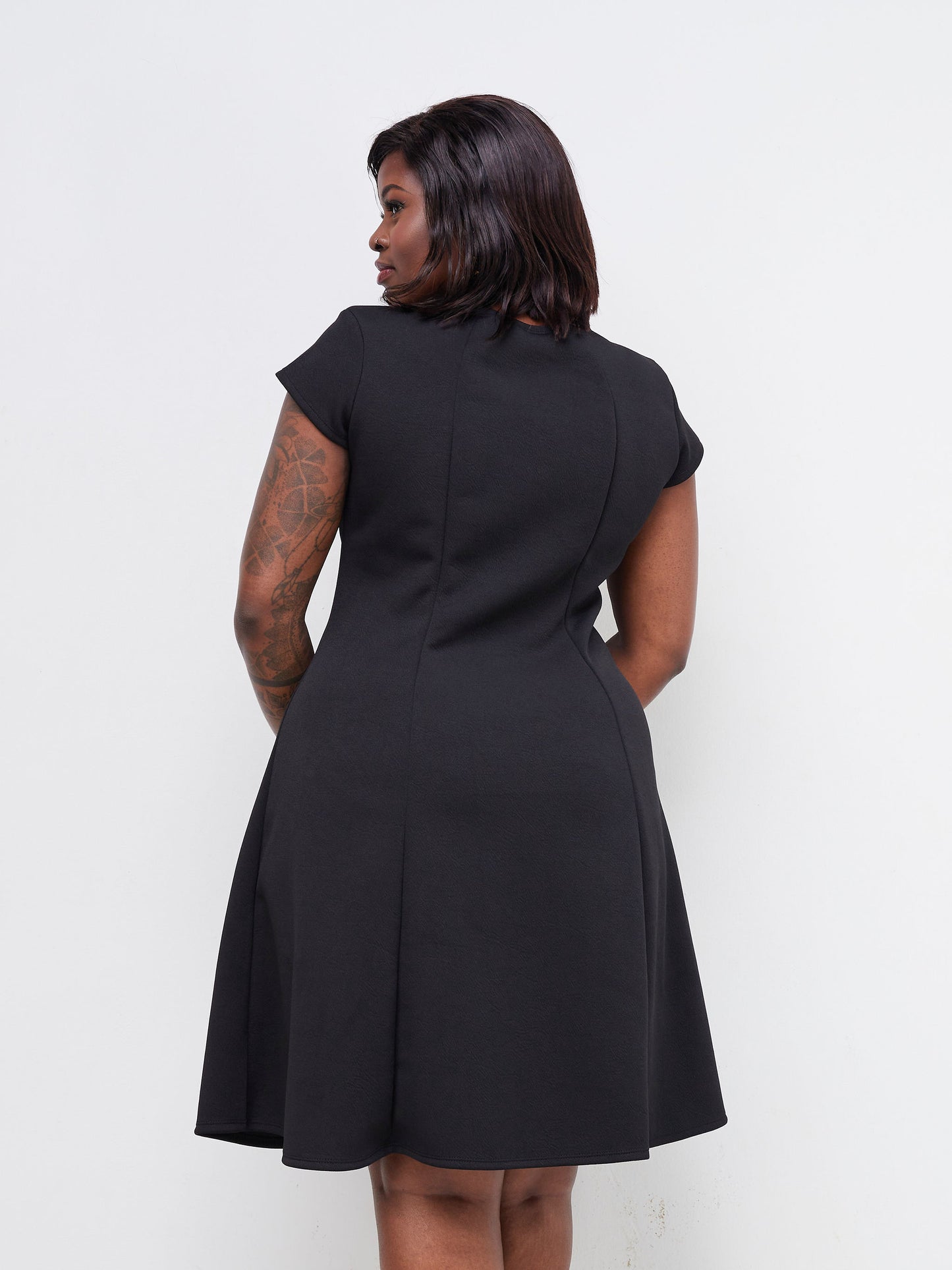 Vivo Hema Cap Sleeve A-Line Dress - Black