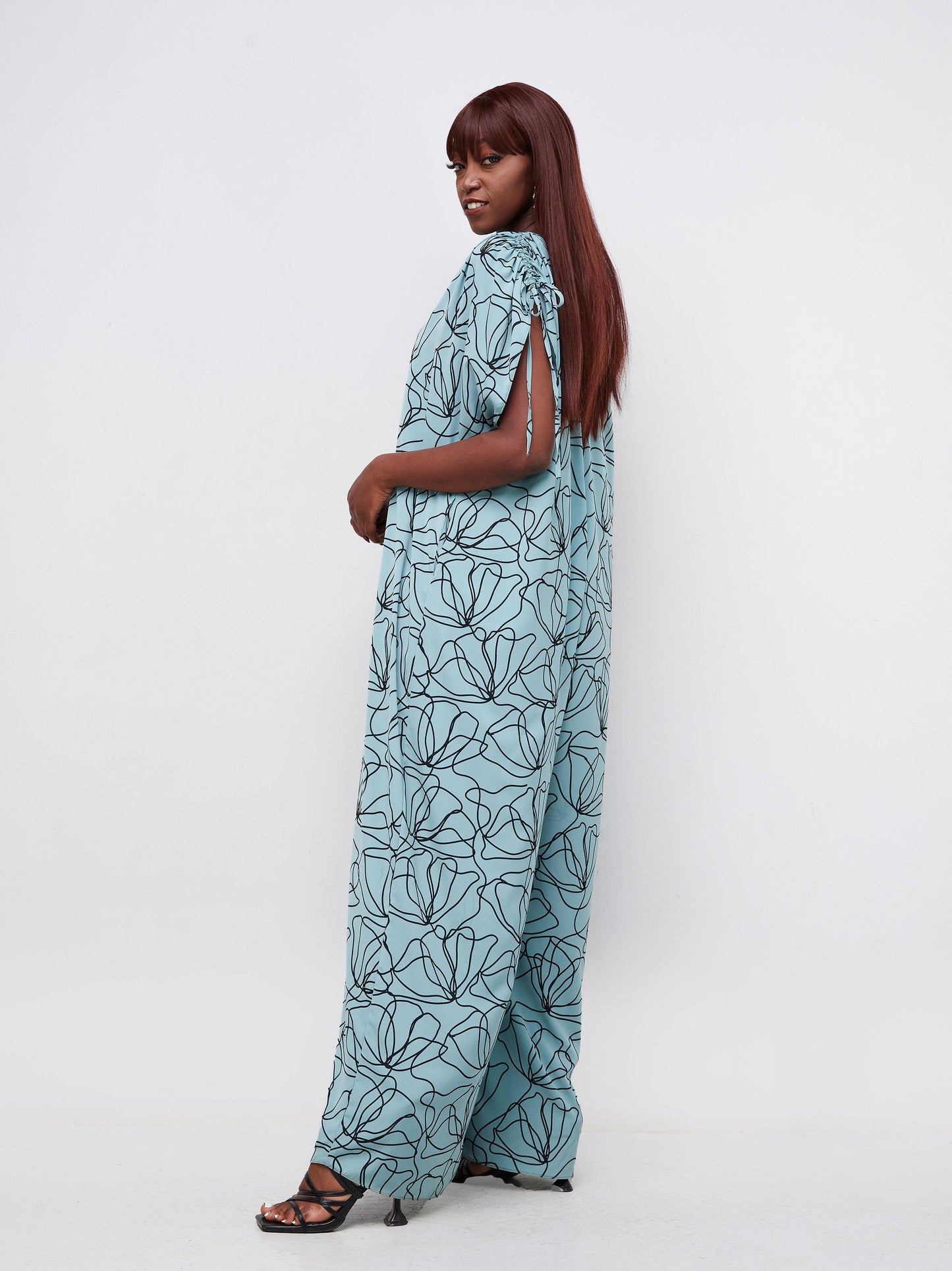 Safari Tawi 3/4 Sleeve Off Shoulder Maxi - Purple