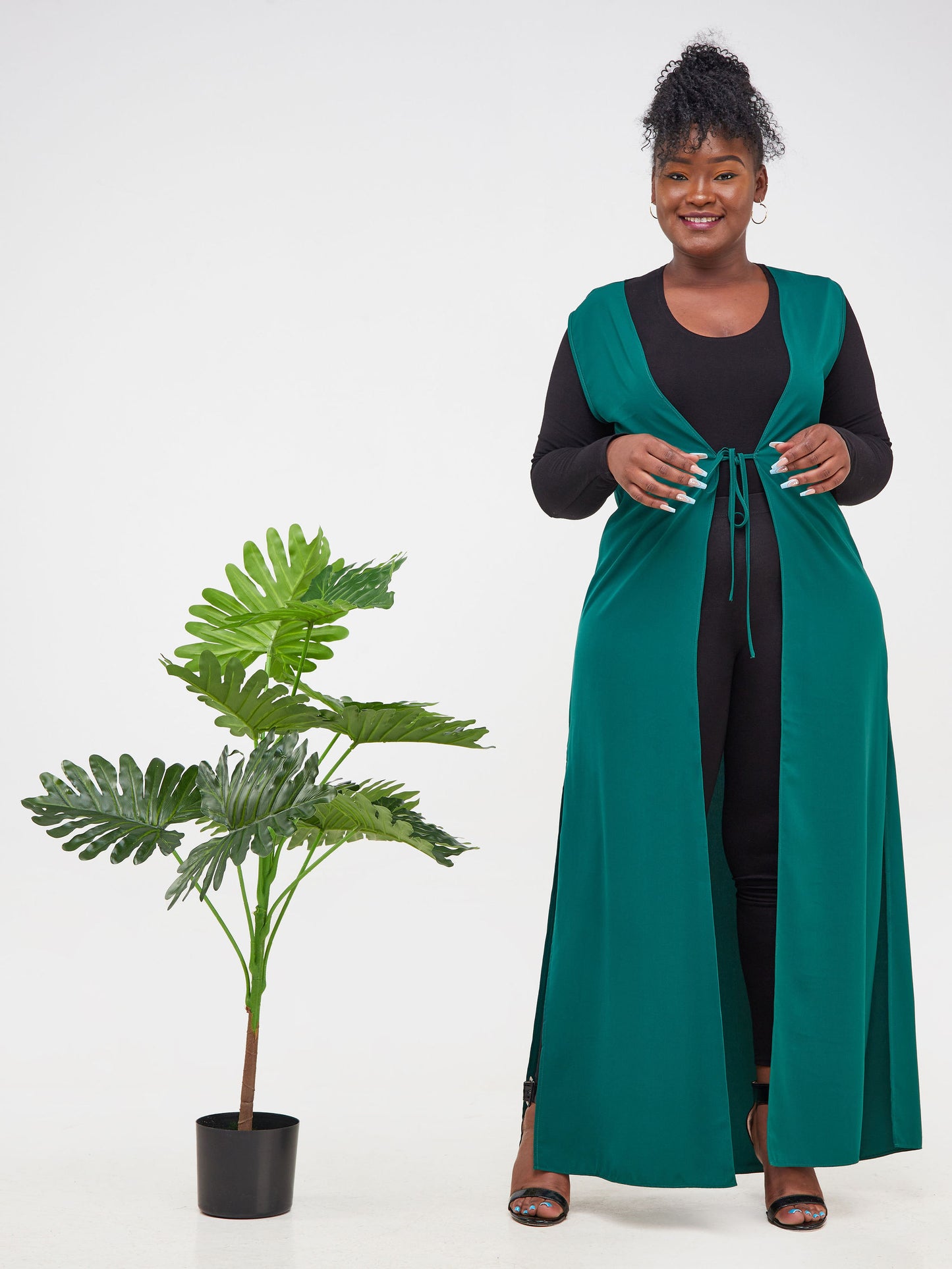 Vivo Dali Tie Kimono - Dark Green