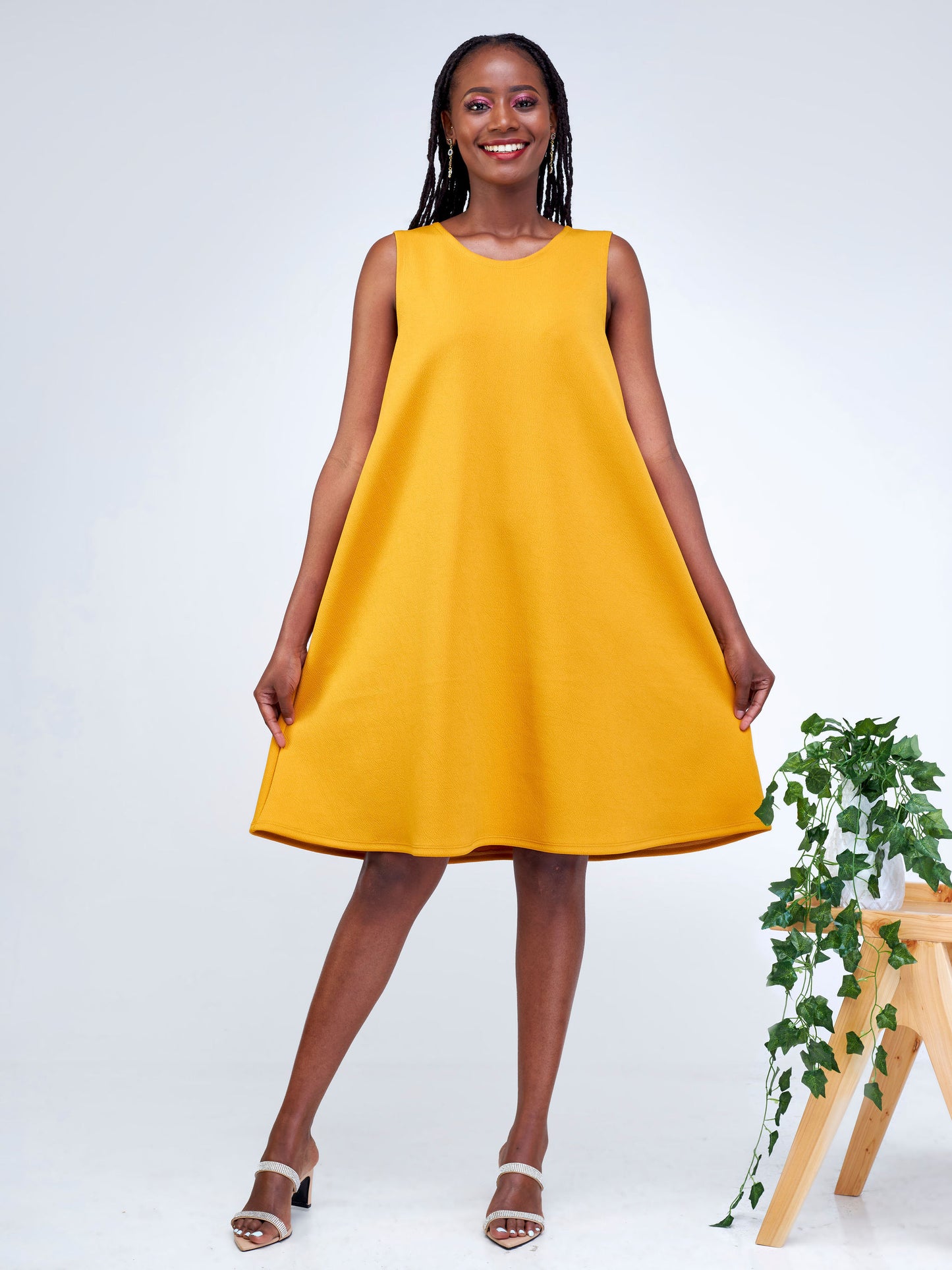 Vivo Hema Sleeveless Tent Dress - Mustard