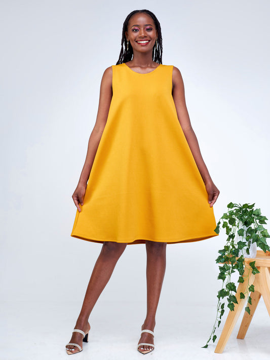 Vivo Hema Sleeveless Tent Dress - Mustard