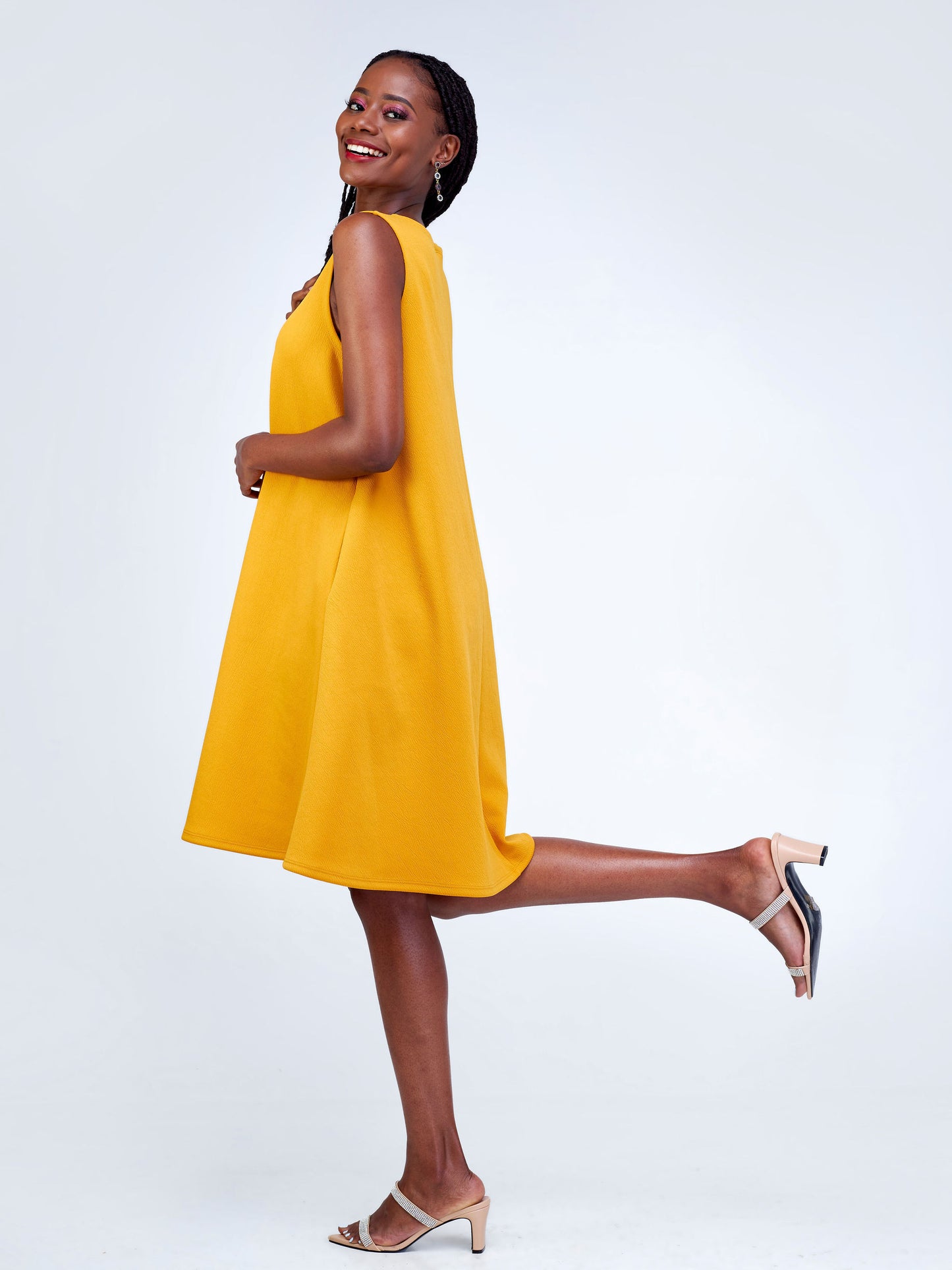 Vivo Hema Sleeveless Tent Dress - Mustard