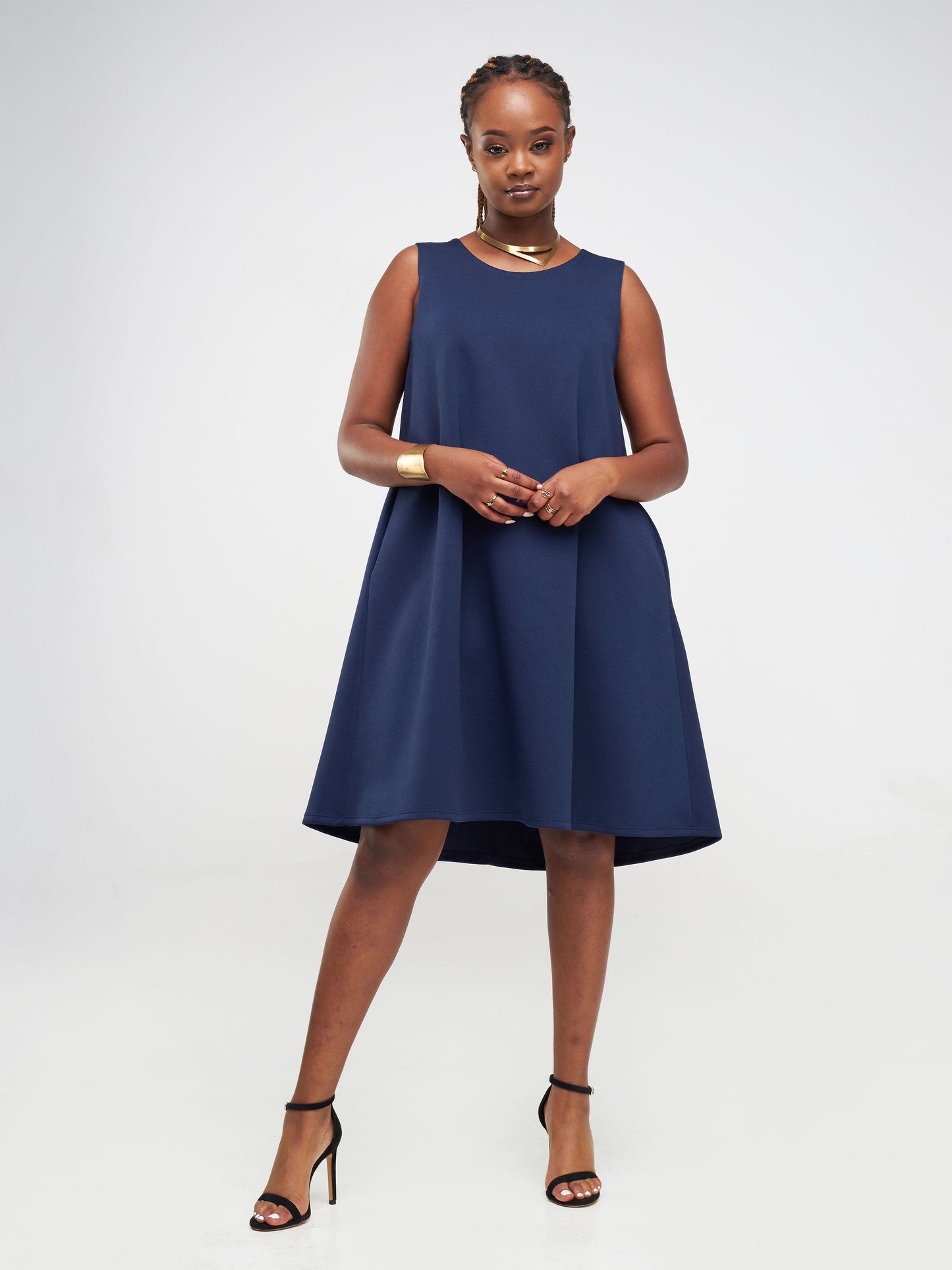 Vivo Hema Sleeveless Tent Dress - Navy Blue