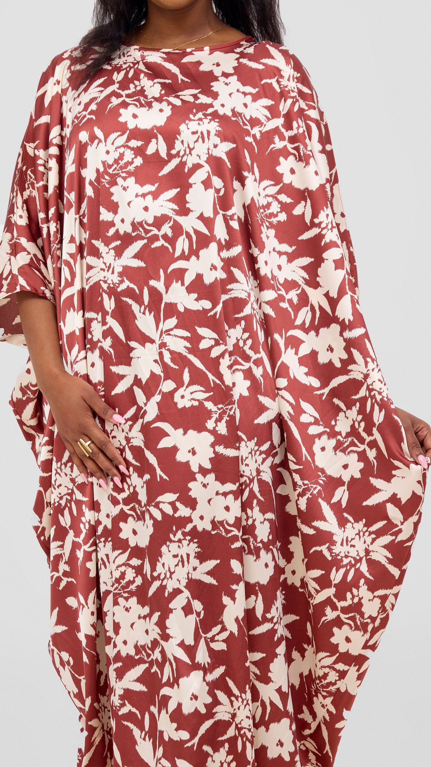 Vivo Lani Maxi Dress - Burgundy / Cream Print