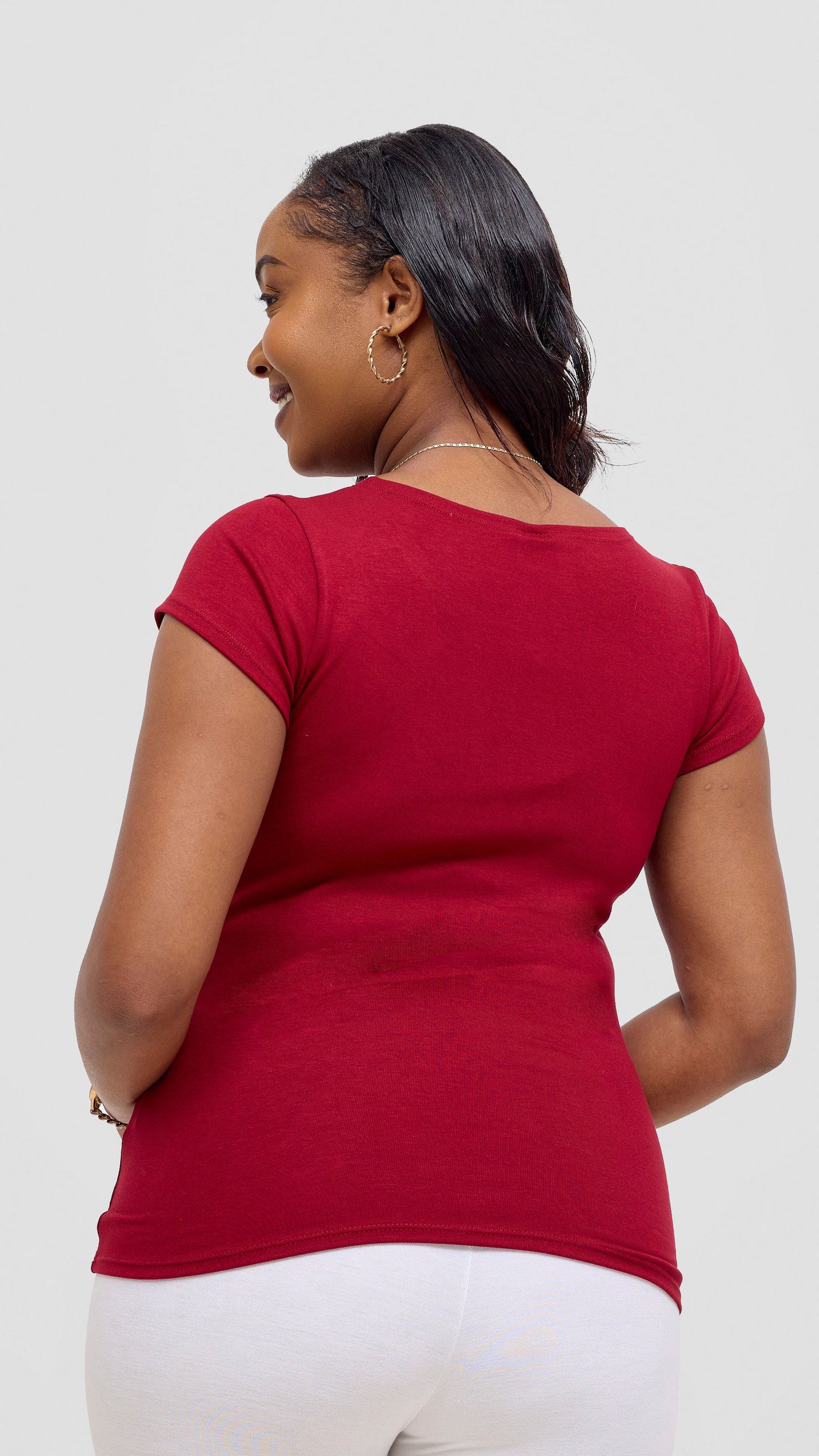 Vivo Everyday Cap Sleeve Top - Dark Red