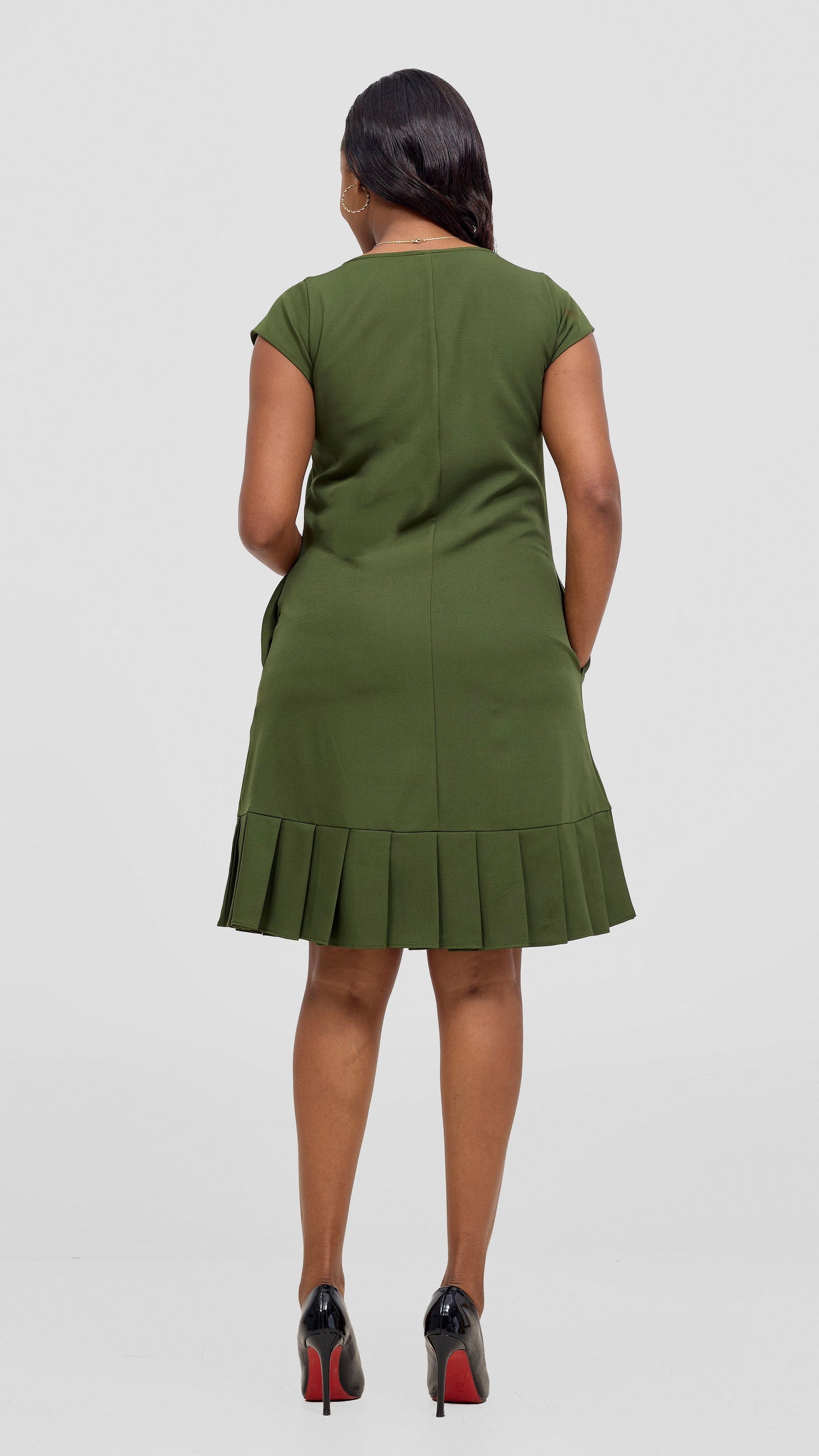 Vivo Diella Pleated Dress - Hunters Green