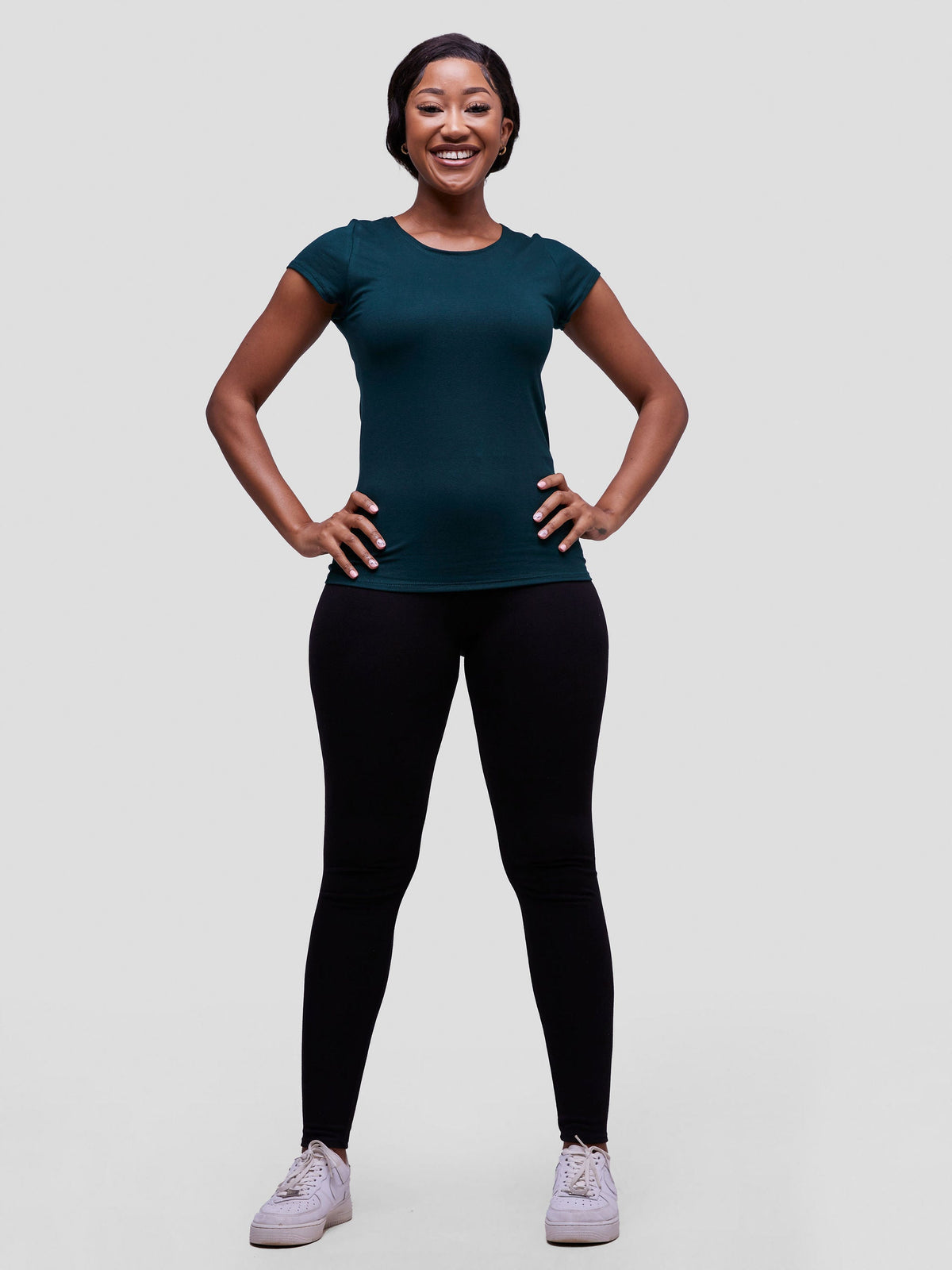 Vivo Everyday Cap Sleeve Top in Jersey - Dark Green