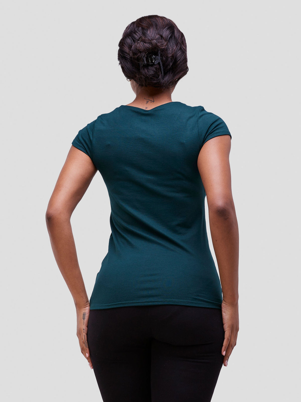 Vivo Everyday Cap Sleeve Top in Jersey - Dark Green