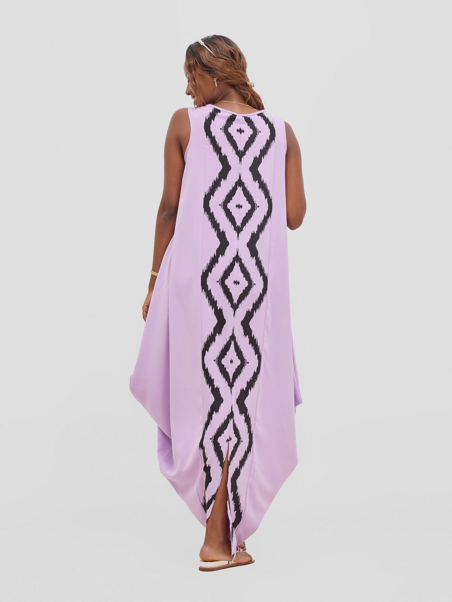 Vivo Seli Maxi Dress - Lilac + Lilac / Black Esli Print