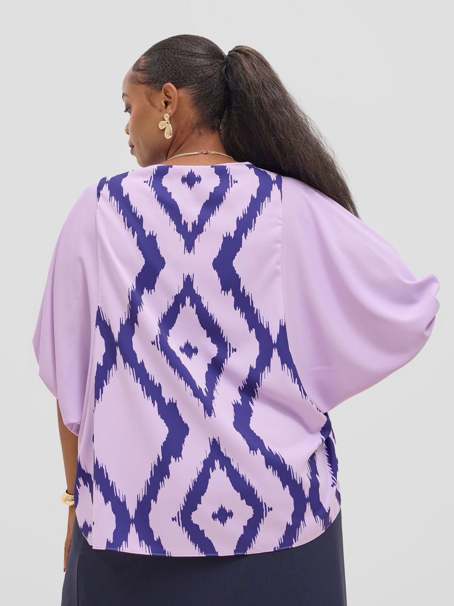 Vivo Seli Wide Top - Lilac / Navy Esli Print