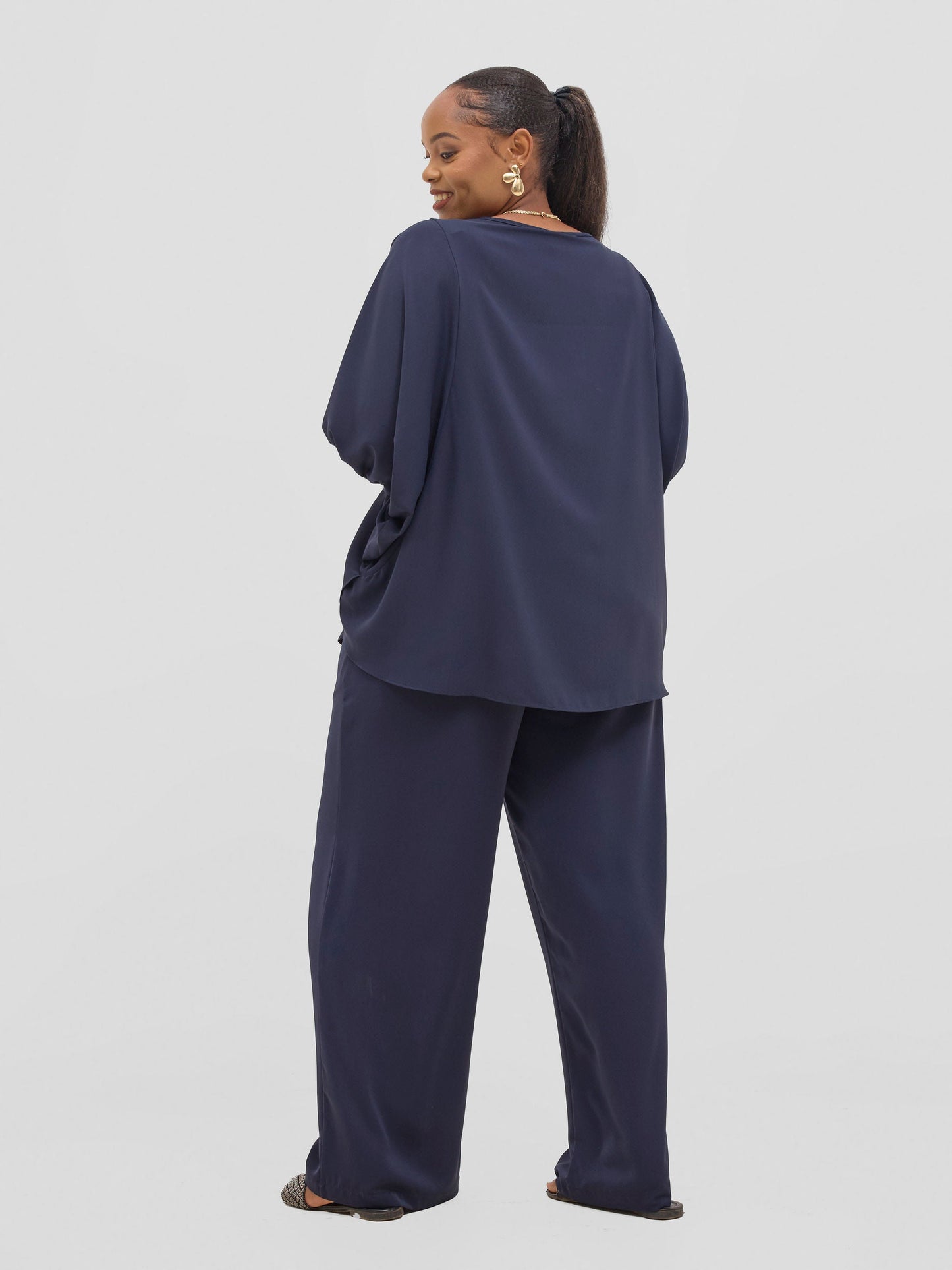 Vivo Seli Wide Leg Pants - Navy Blue