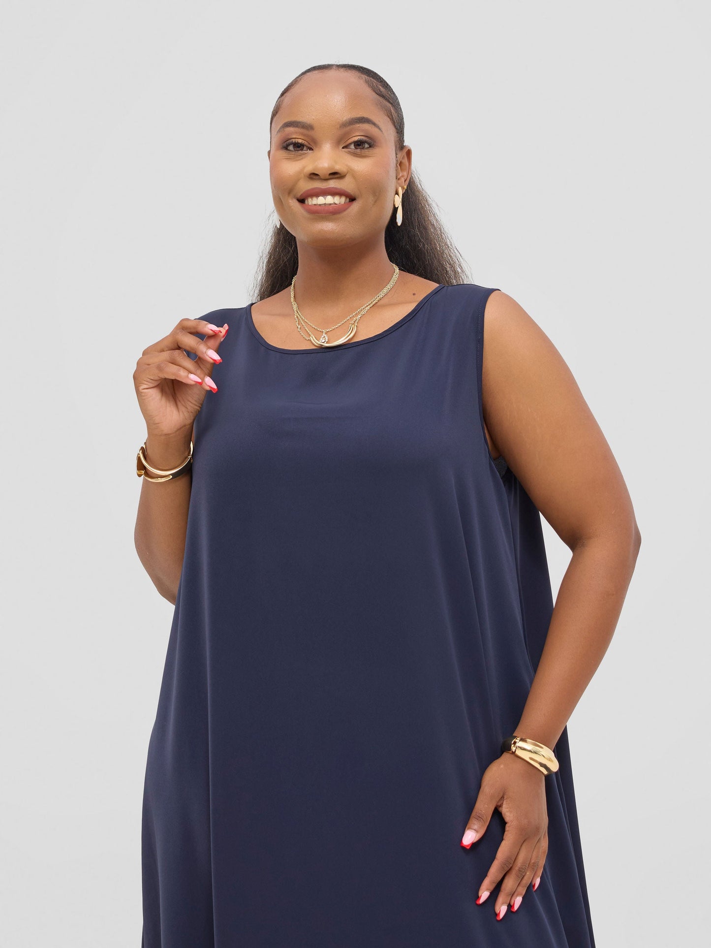 Vivo Seli Maxi Dress - Navy Blue