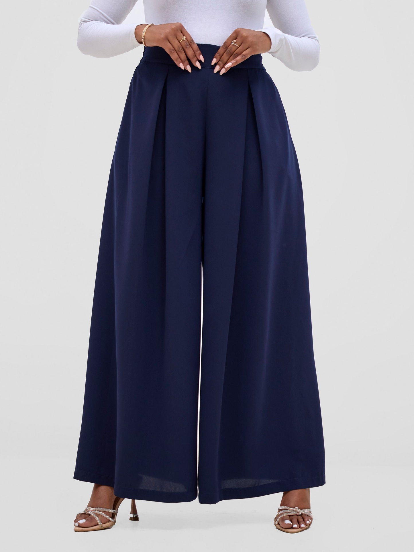 Vivo Hari Wide Leg Pants - Navy Blue