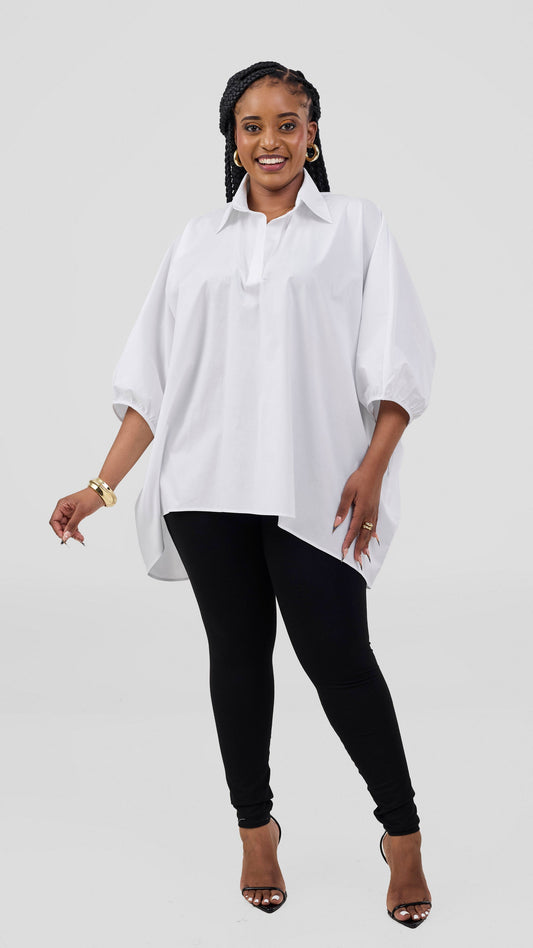 Vivo Cotton High Low Top - White