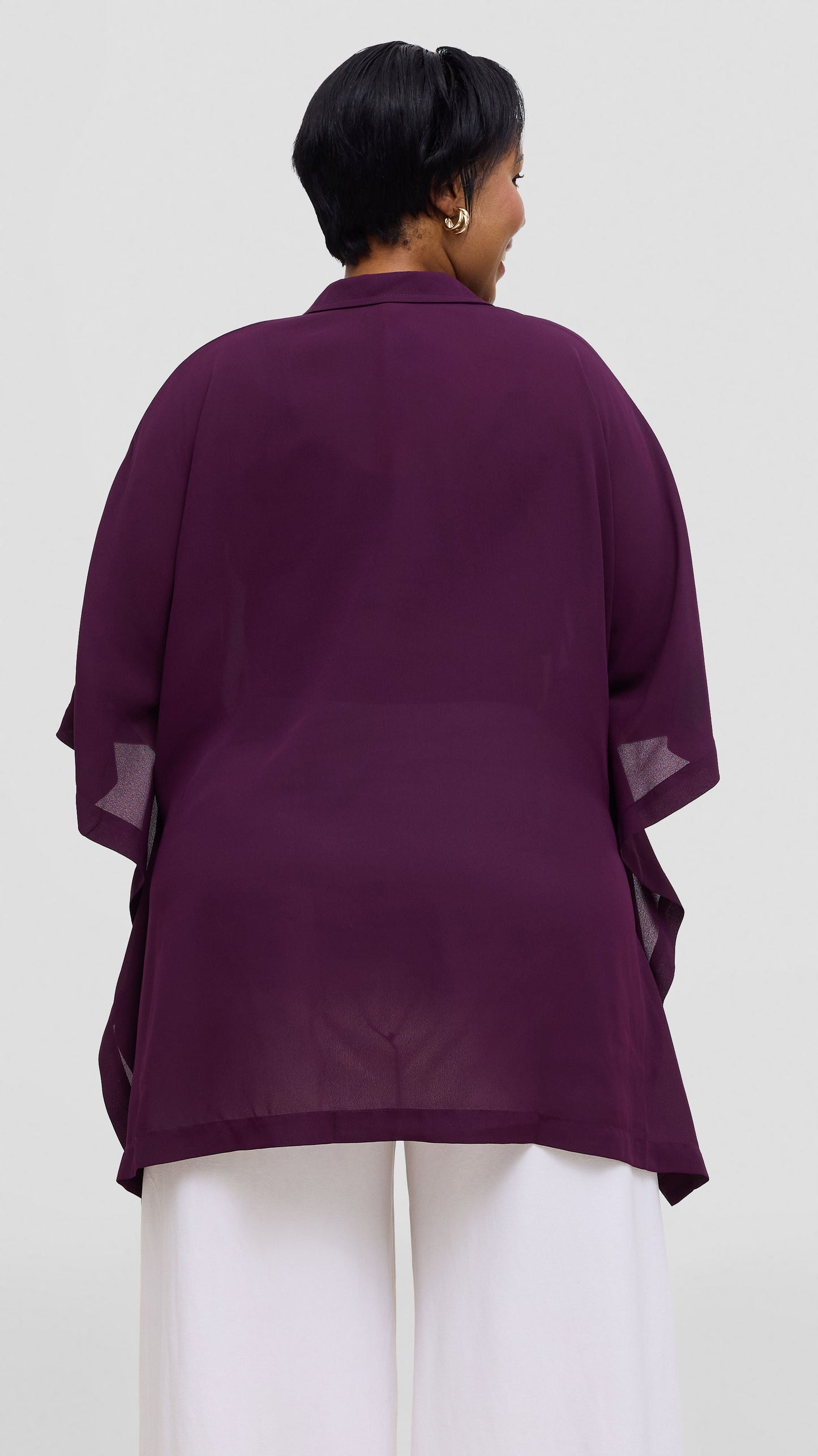 Vivo Isabi Loose Top In Chiffon - Dark Purple
