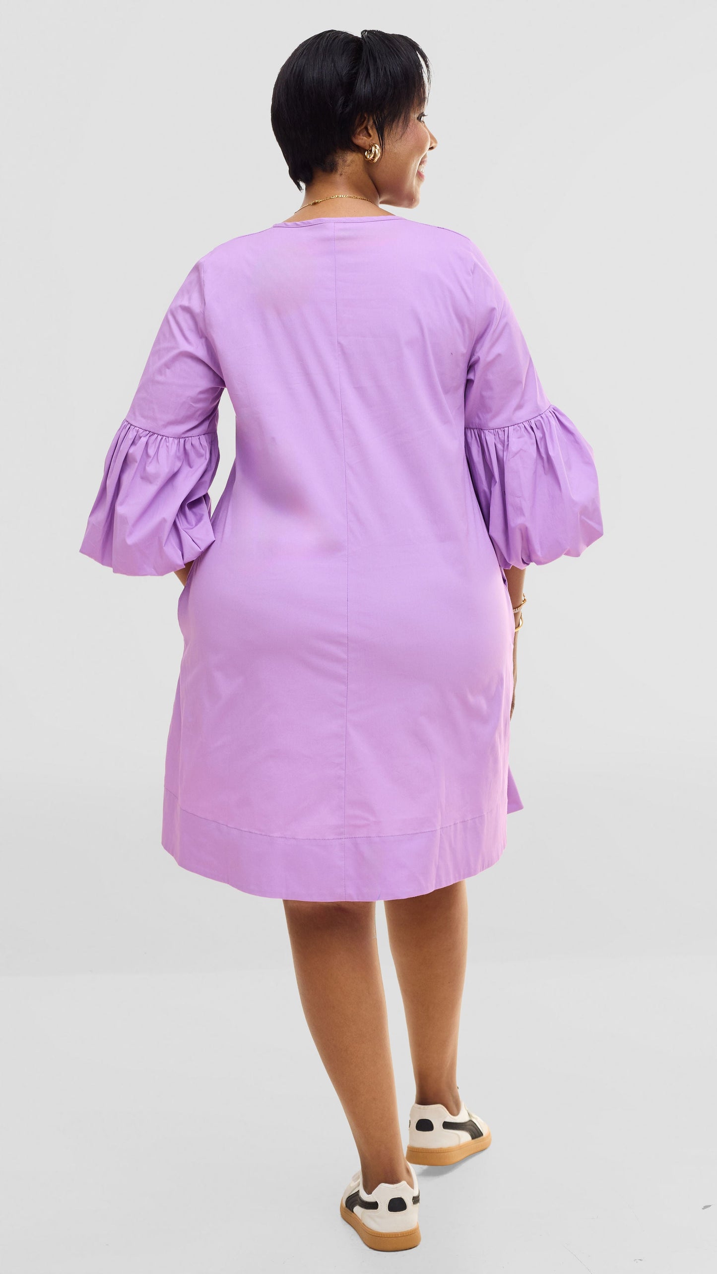 Vivo Lulu Cotton Tent Mini Dress - Lilac