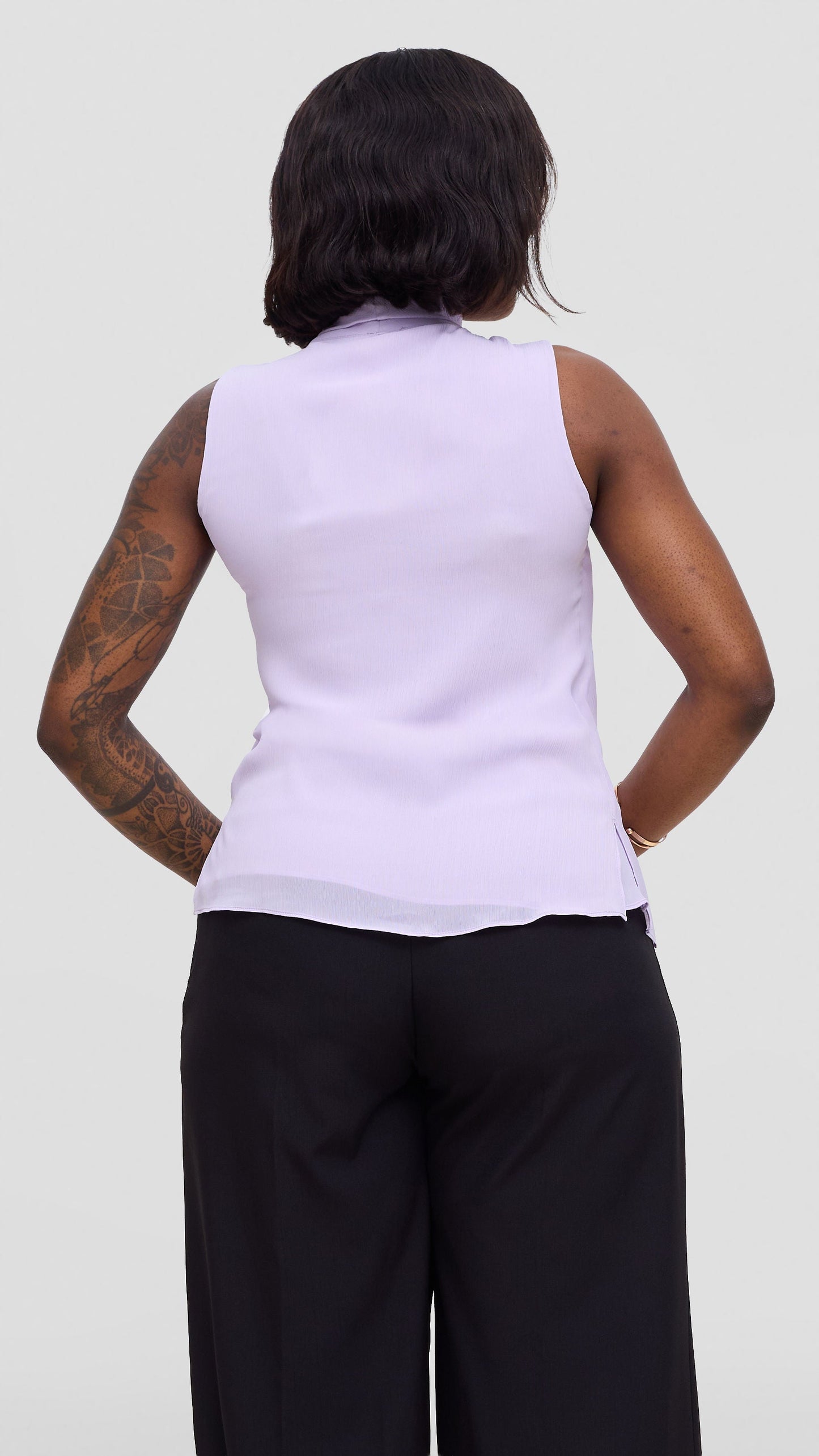 Vivo Niari Sleeveless Top In Chiffon - Lilac