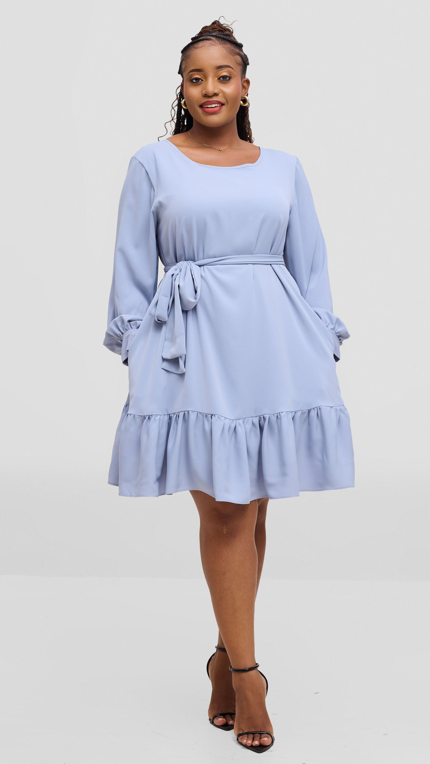 Vivo Serwa Tent Dress In Crepe - Grey
