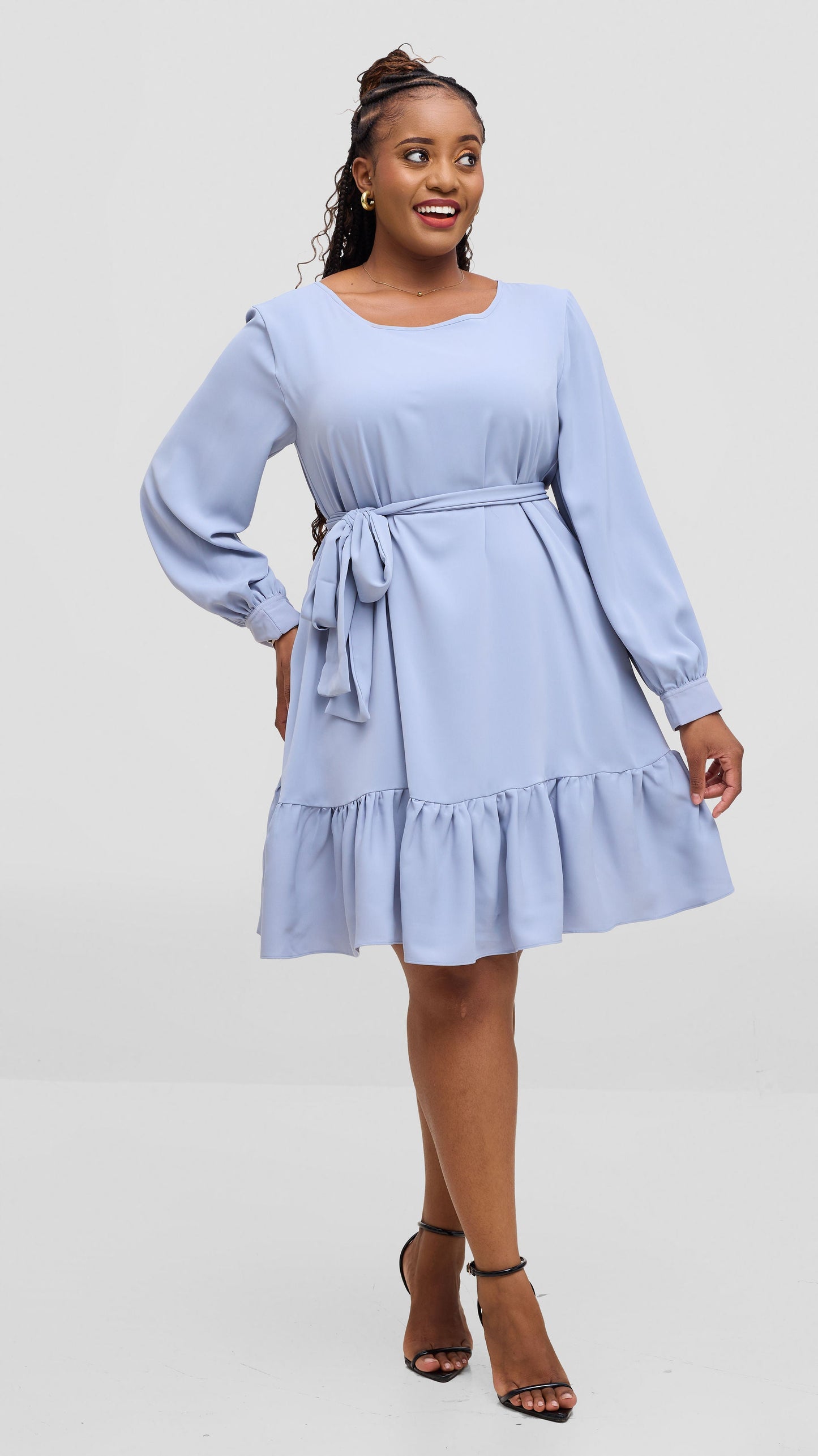 Vivo Serwa Tent Dress In Crepe - Grey