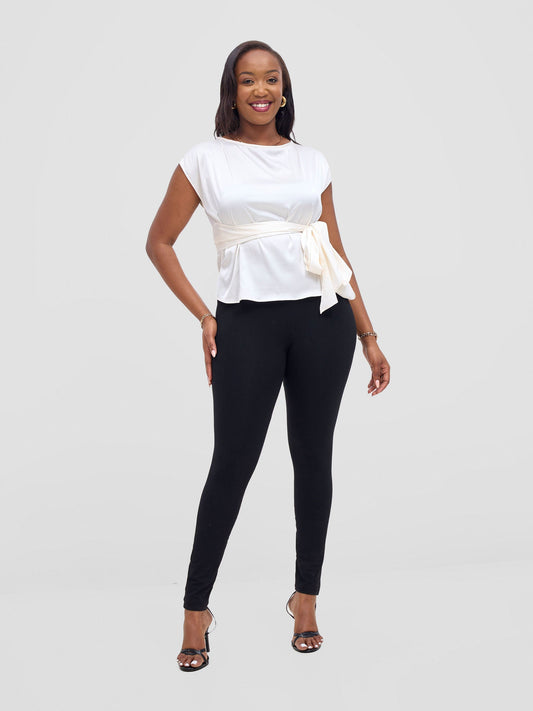 Vivo Yene Front Tie Top - Off White