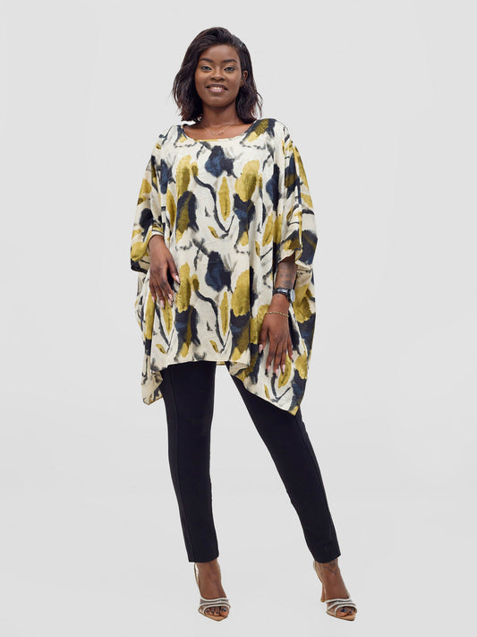 Vivo Ayana Wide Top - Yellow / Black Hua Print