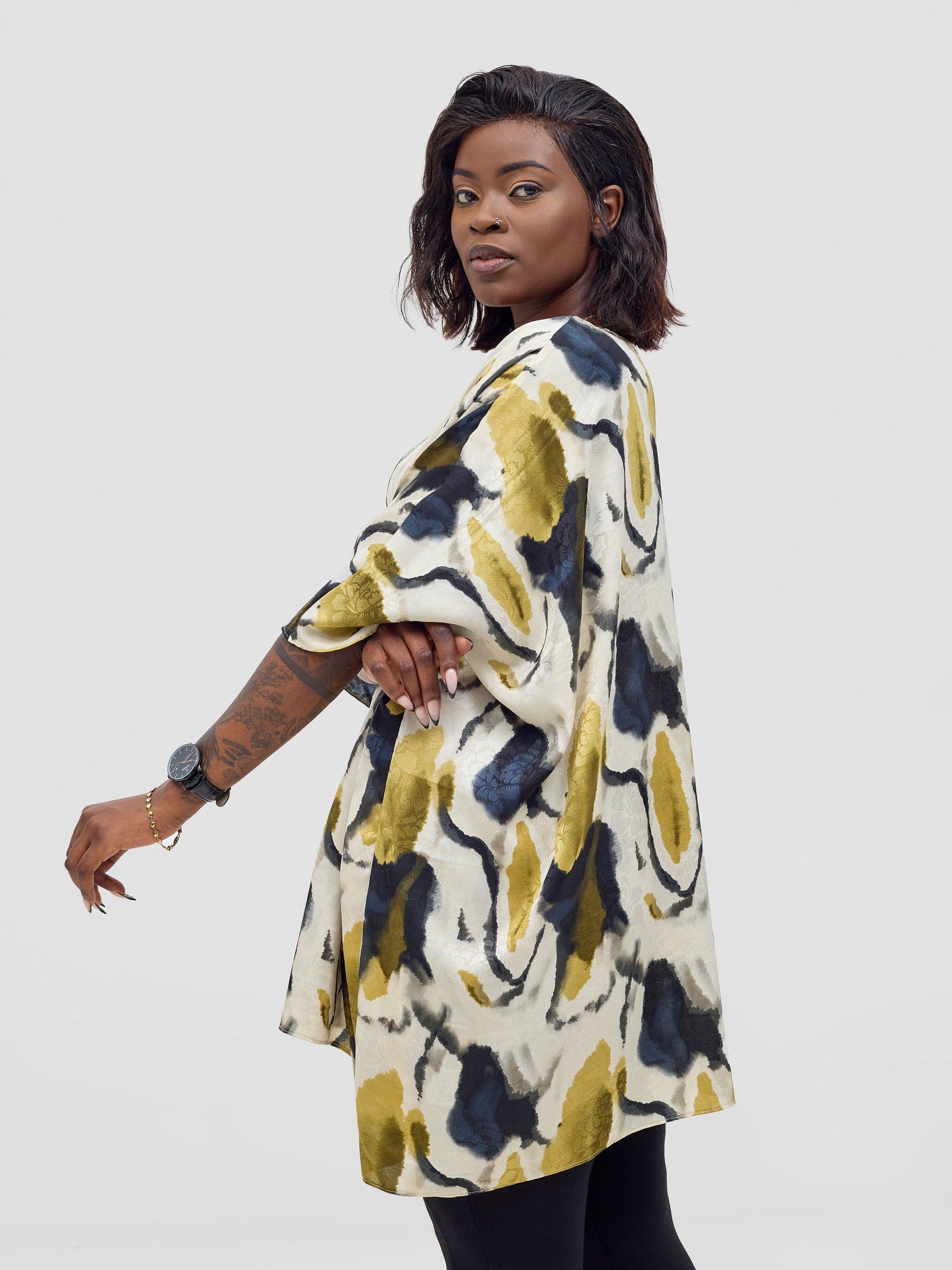 Vivo Ayana Wide Top - Yellow / Black Hua Print