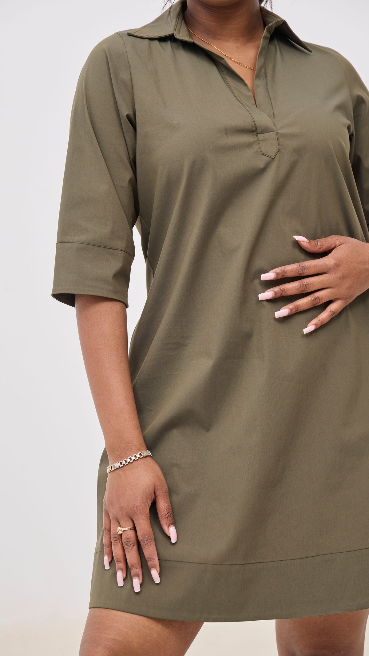 Safari Mansi Wide Hem Embroidered Tent Dress - Hunters