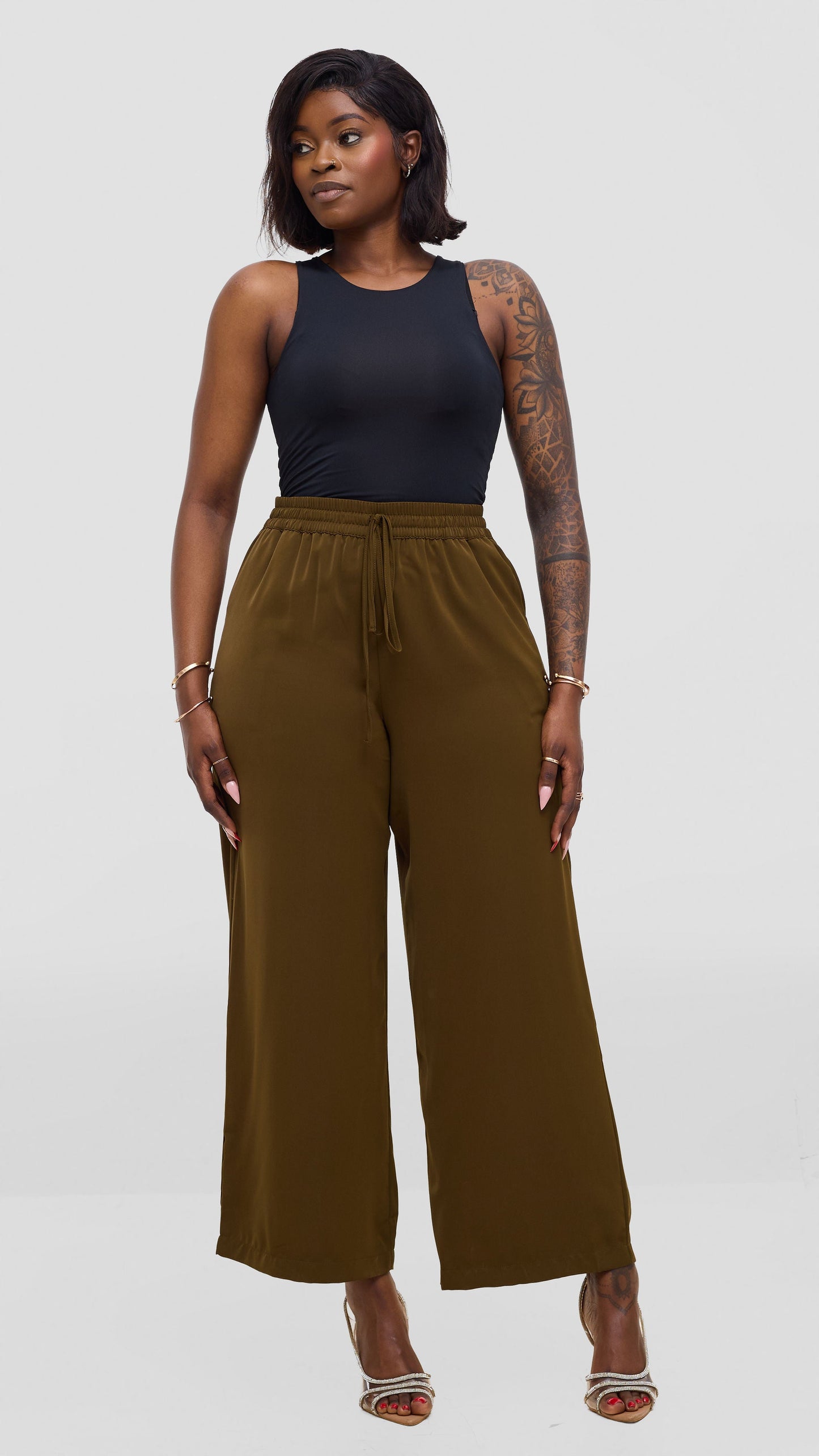 Vivo Wastani Drawstring Pants - Dark Green