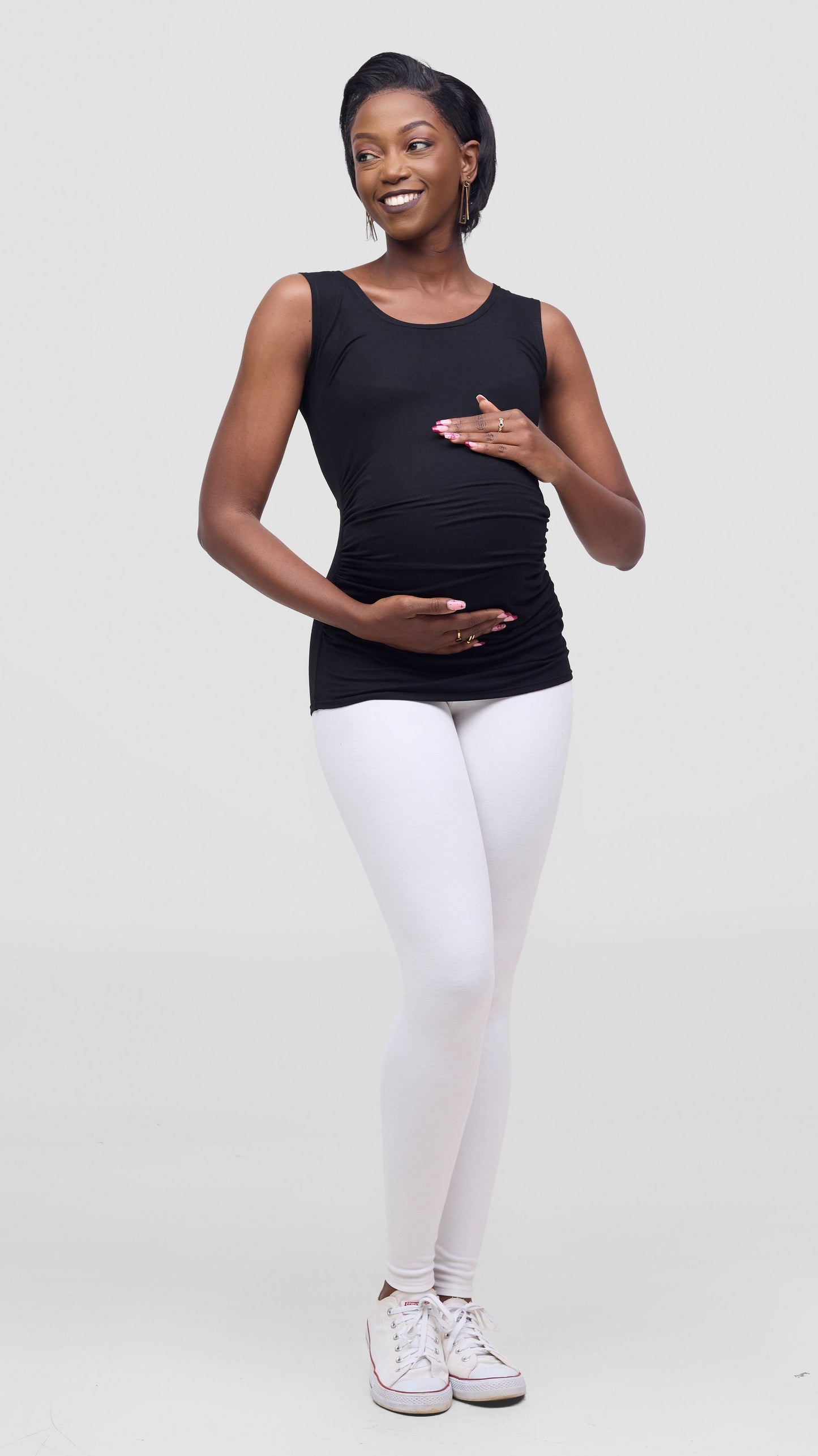 Vivo Anavi Runched Tank Top - Black