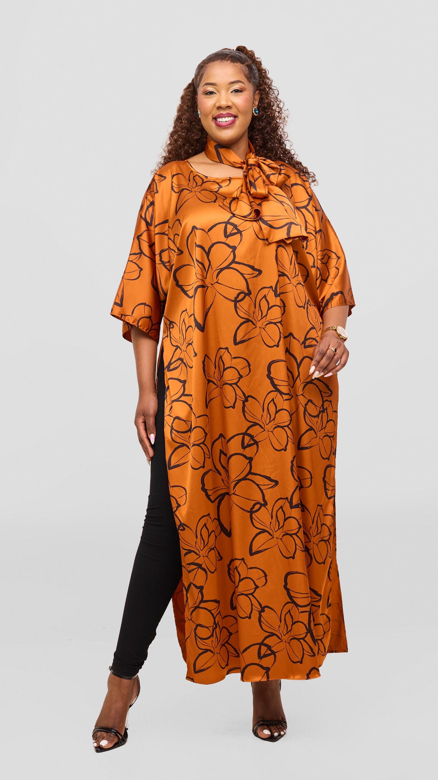 Vivo Lani Maxi Top - Rust / Black Ruvu Print