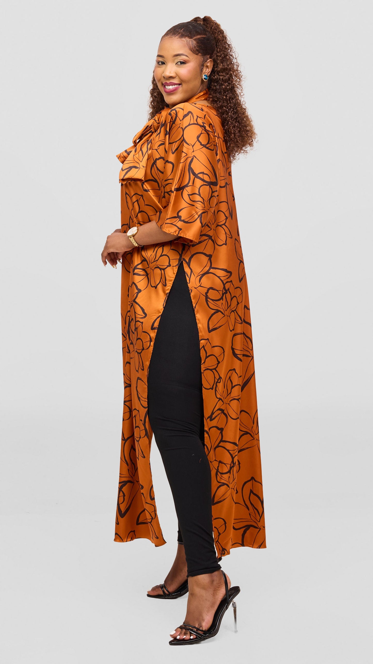 Vivo Lani Maxi Top - Rust / Black Ruvu Print