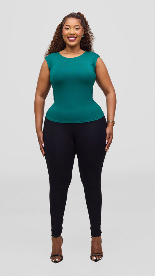 Vivo Jersey Halter Neck Tank Top - Teal