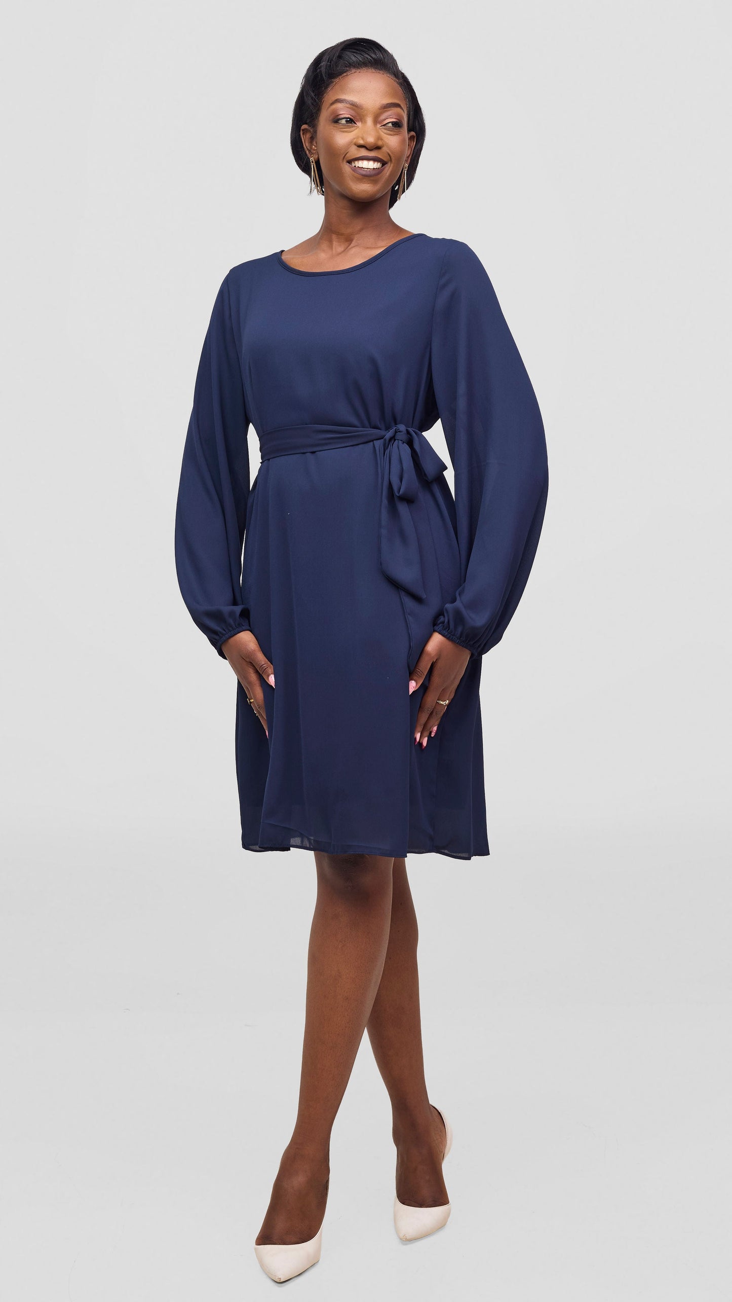 Vivo Zawadi Shift Dress - Navy