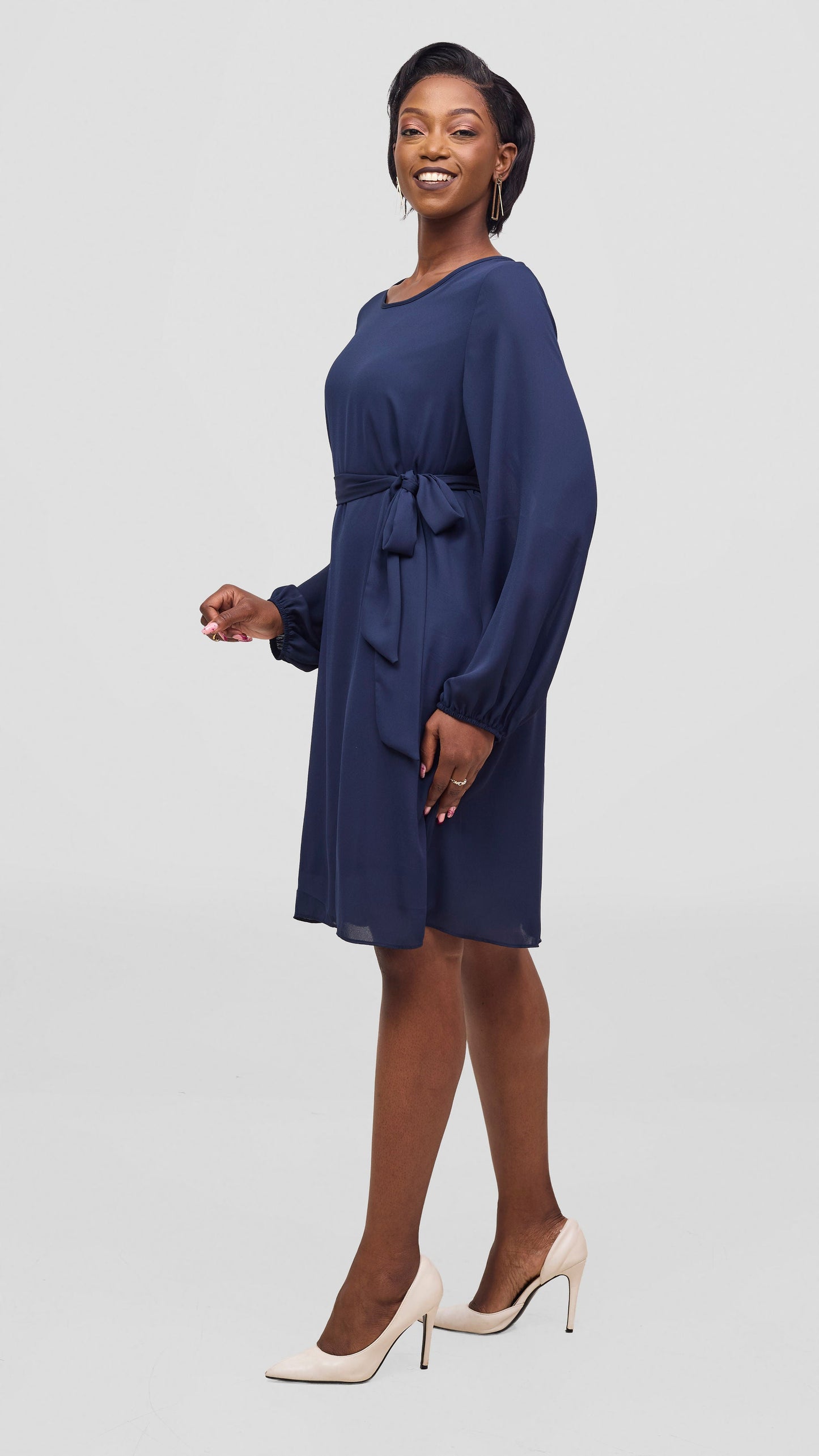 Vivo Zawadi Shift Dress - Navy
