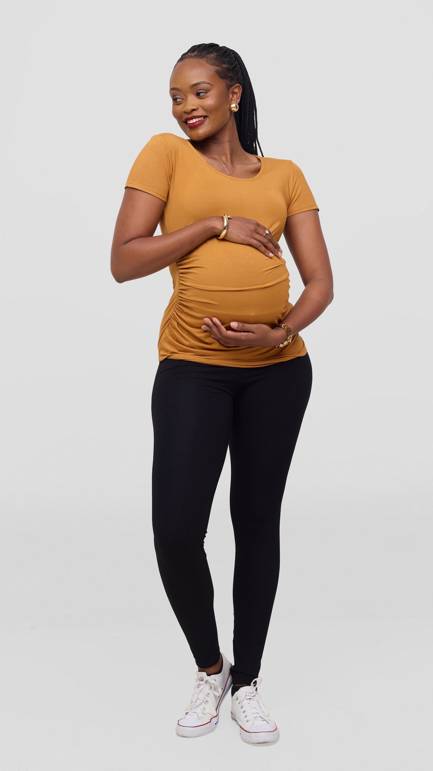 Vivo Anavi Short Sleeve Top - Dark Mustard