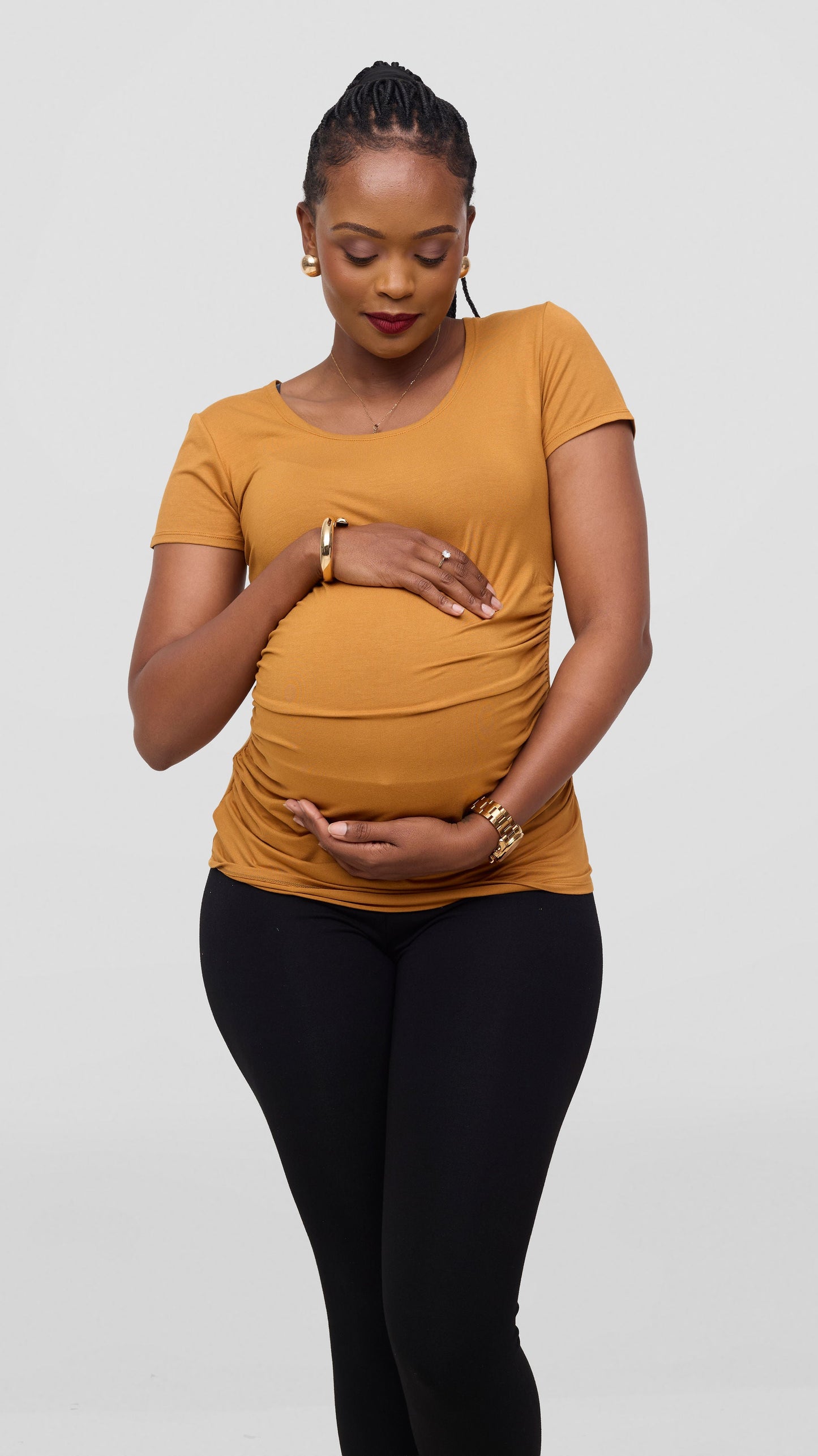 Vivo Anavi Short Sleeve Top - Dark Mustard