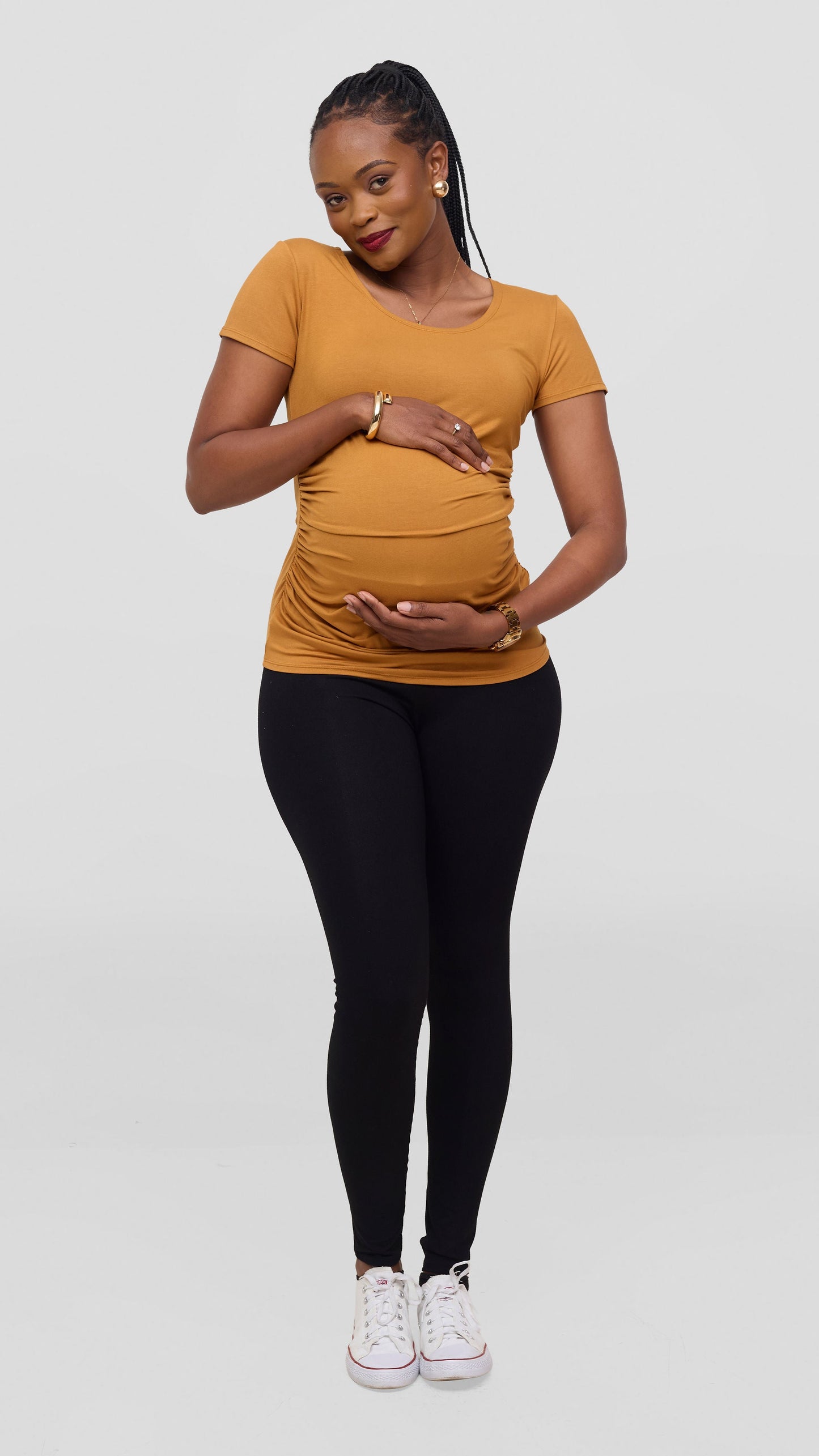 Vivo Anavi Short Sleeve Top - Dark Mustard