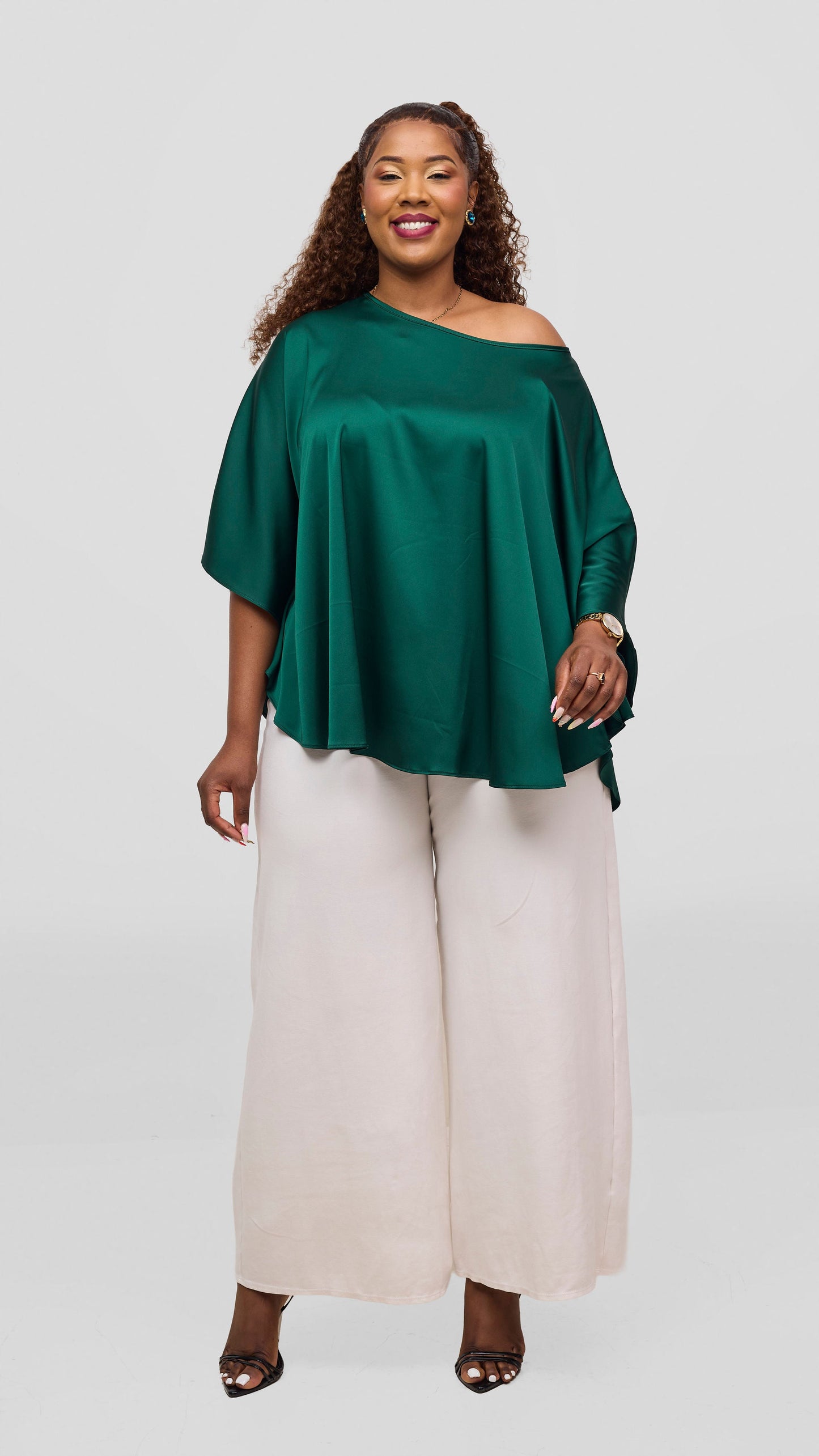 Vivo Keza Circular Loose Top - Dark Green