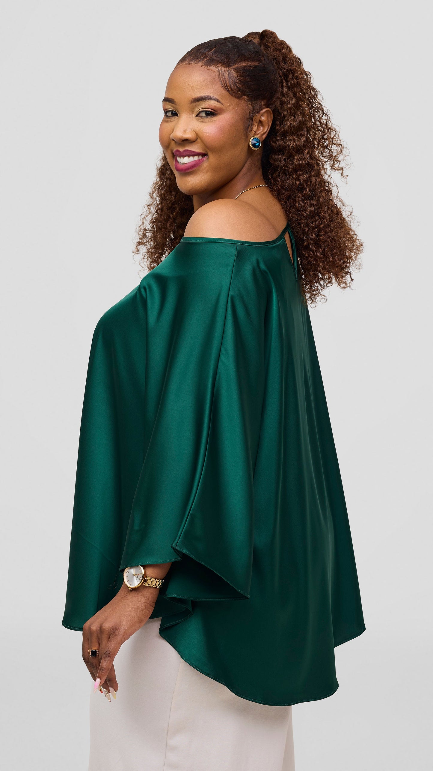 Vivo Keza Circular Loose Top - Dark Green