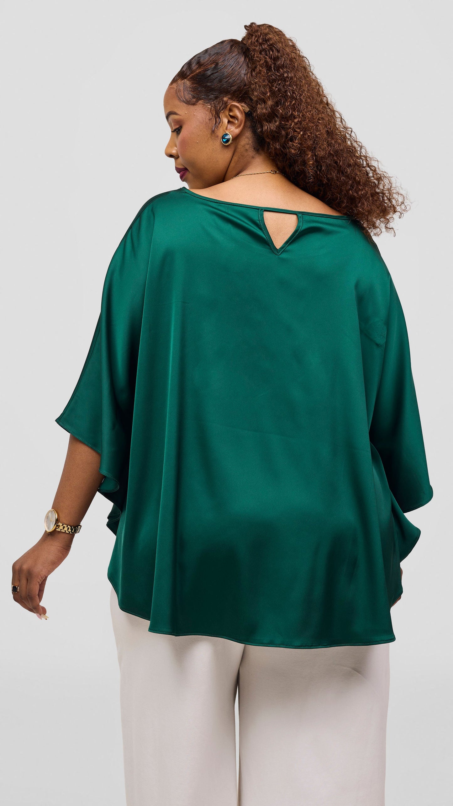 Vivo Keza Circular Loose Top - Dark Green