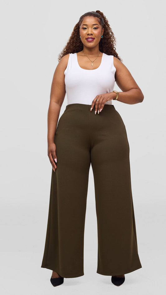 Vivo Basic Straight Leg Pants - Hunters