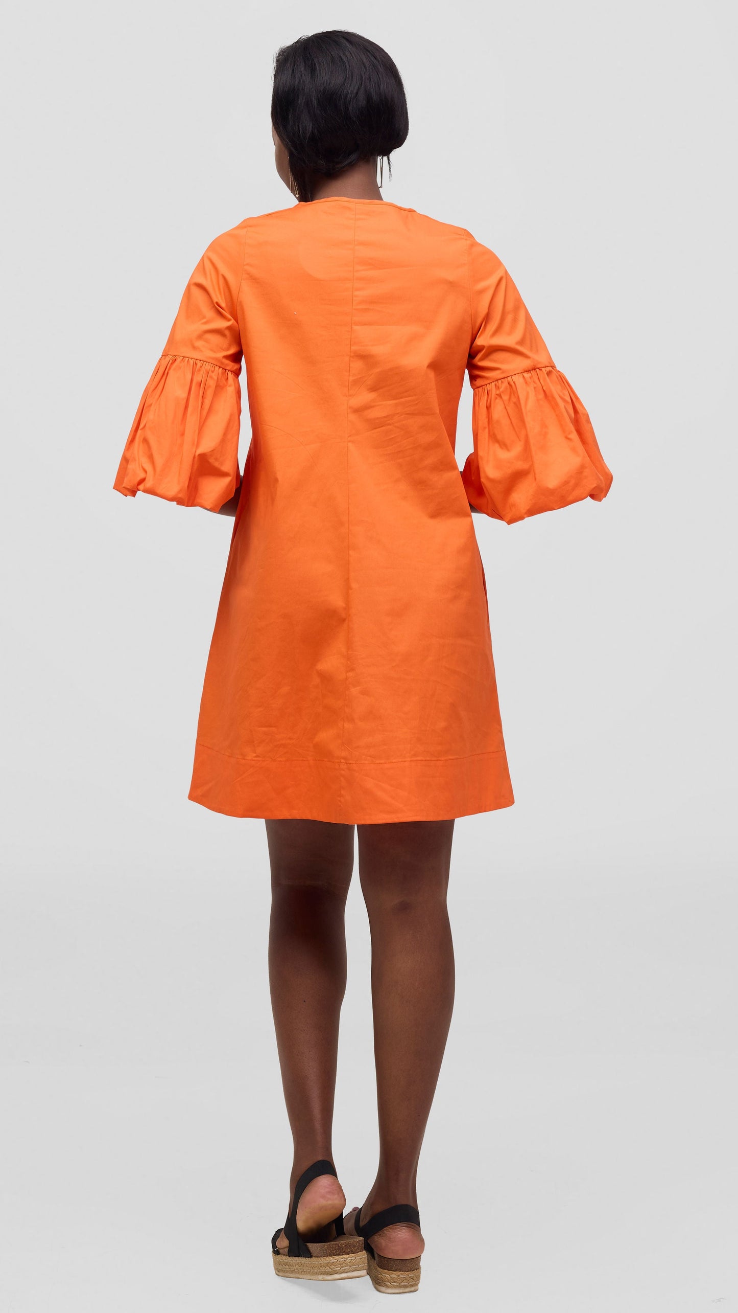 Vivo Lulu Cotton Tent Mini Dress - Orange