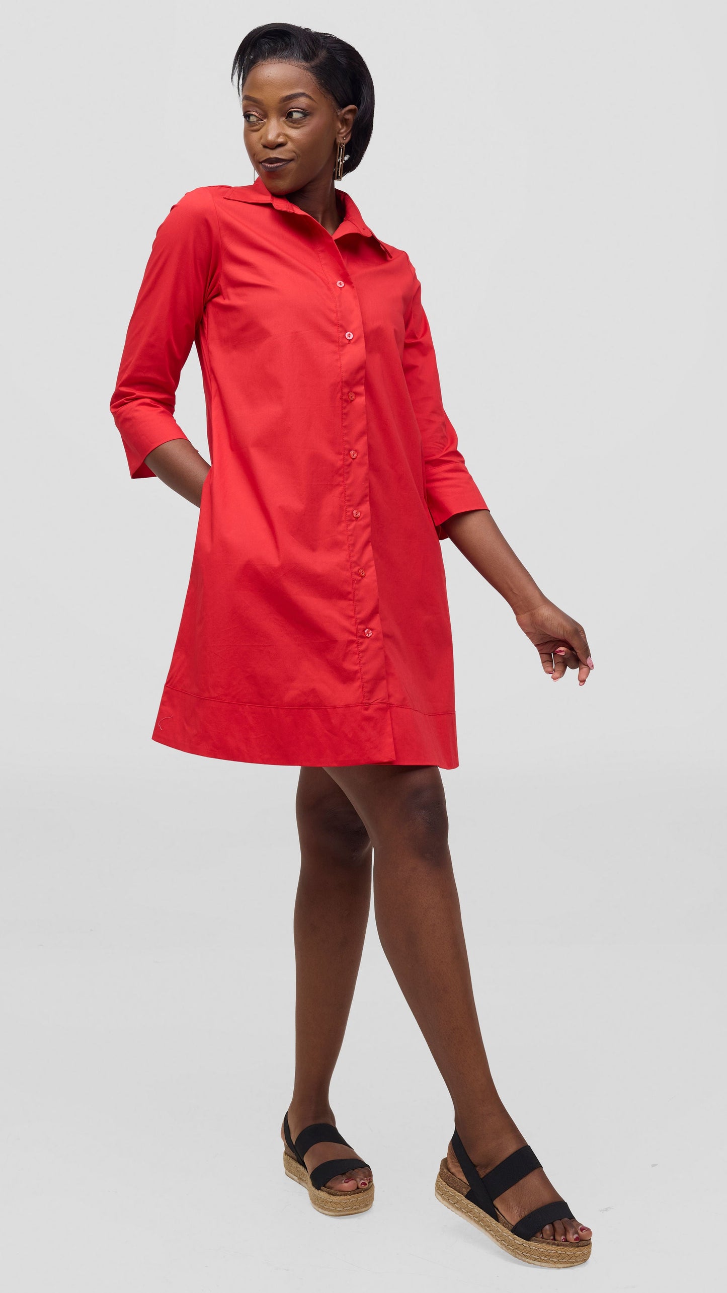 Vivo Lulu Wide Hem Tent Dress - Red