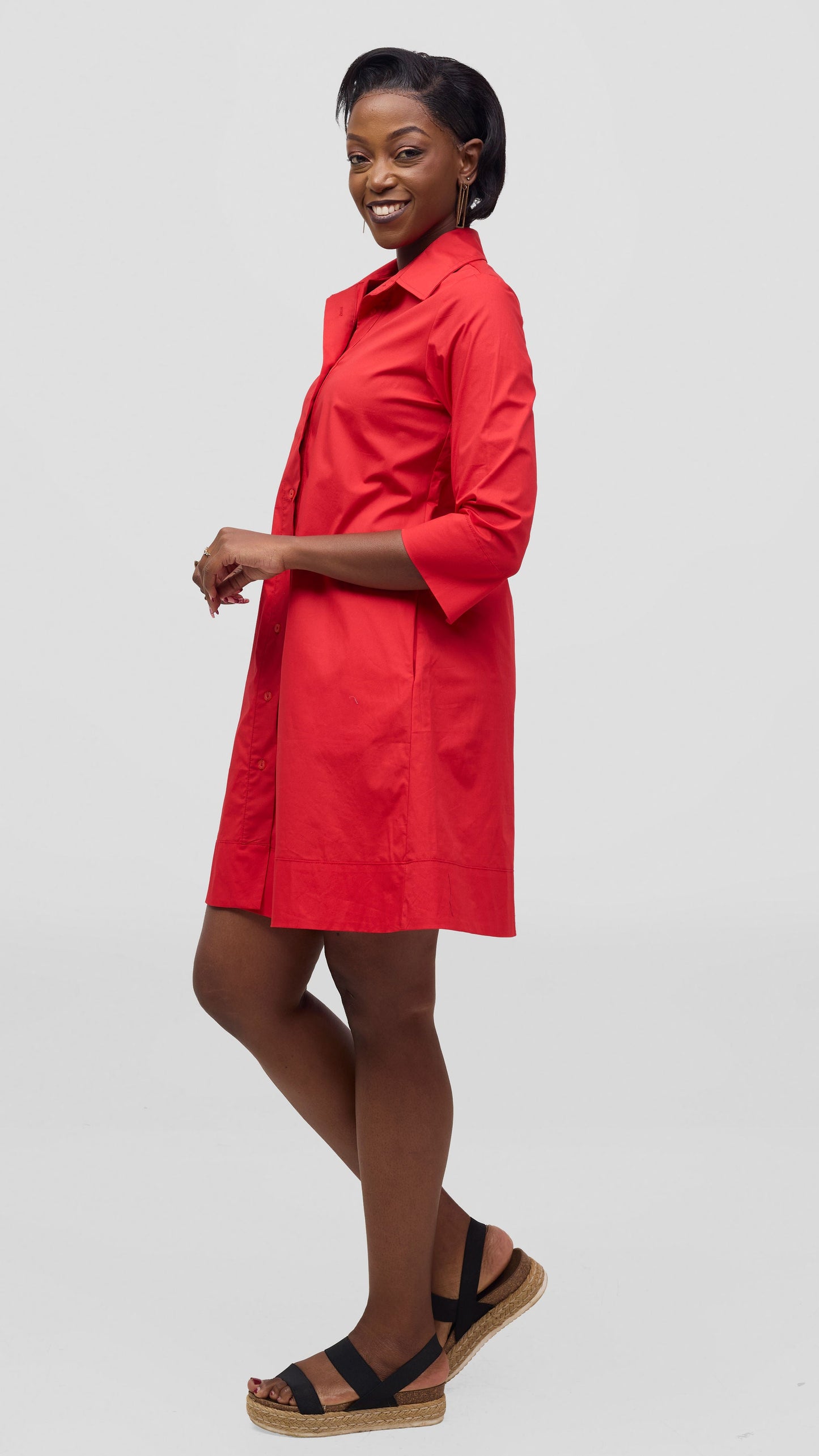 Vivo Lulu Wide Hem Tent Dress - Red