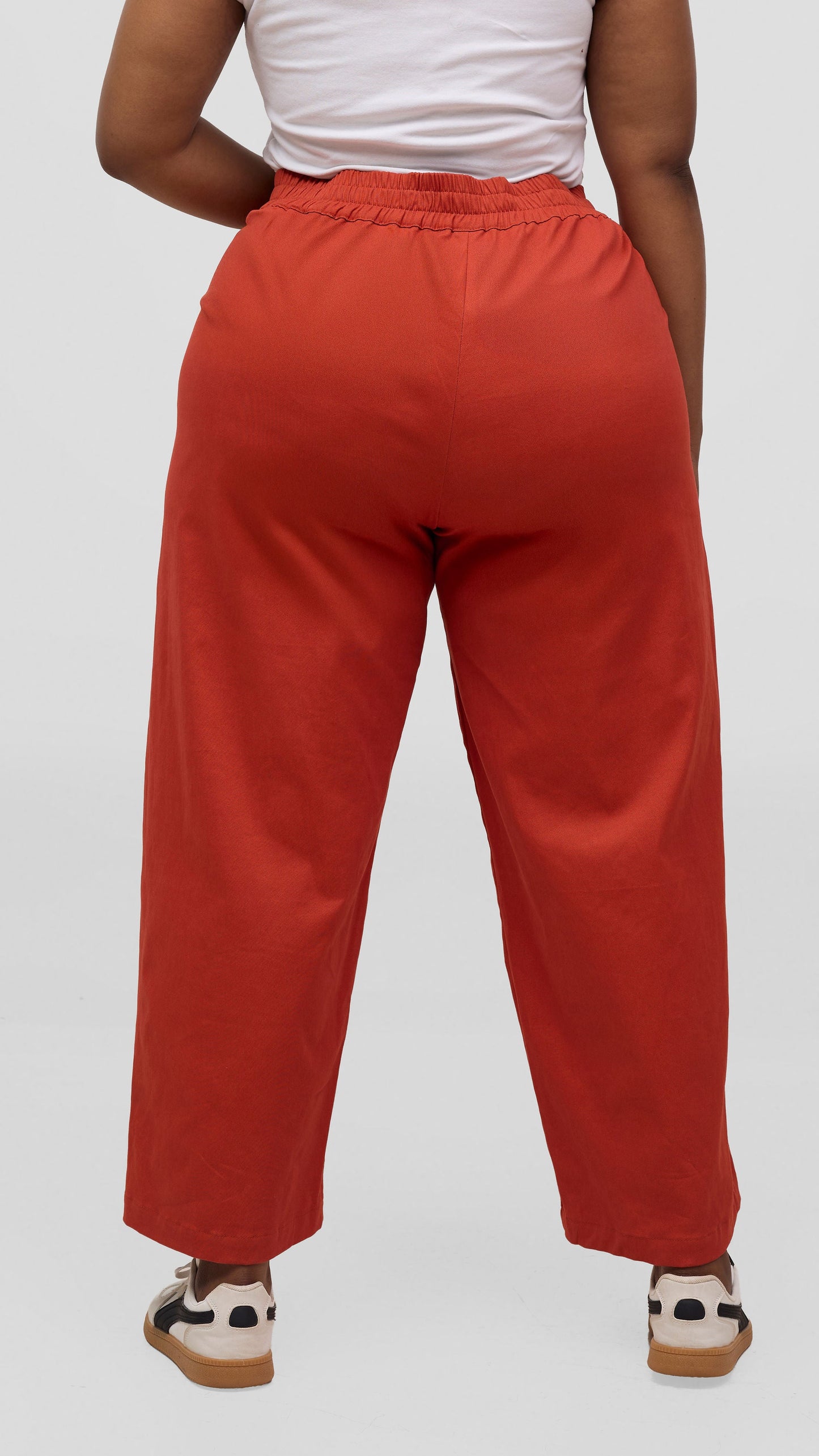 Vivo Lulu Cotton Barrel Pants - Rust