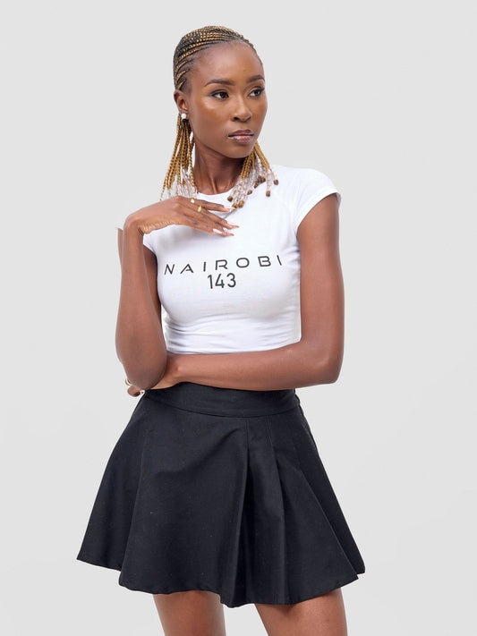 Zoya X Metamorphisized 143 Raglan Sleeve Midriff Top - White