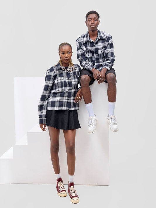 Zoya X Metamorphisized 143 Oversized Long Sleeve Shirt - Black / White
