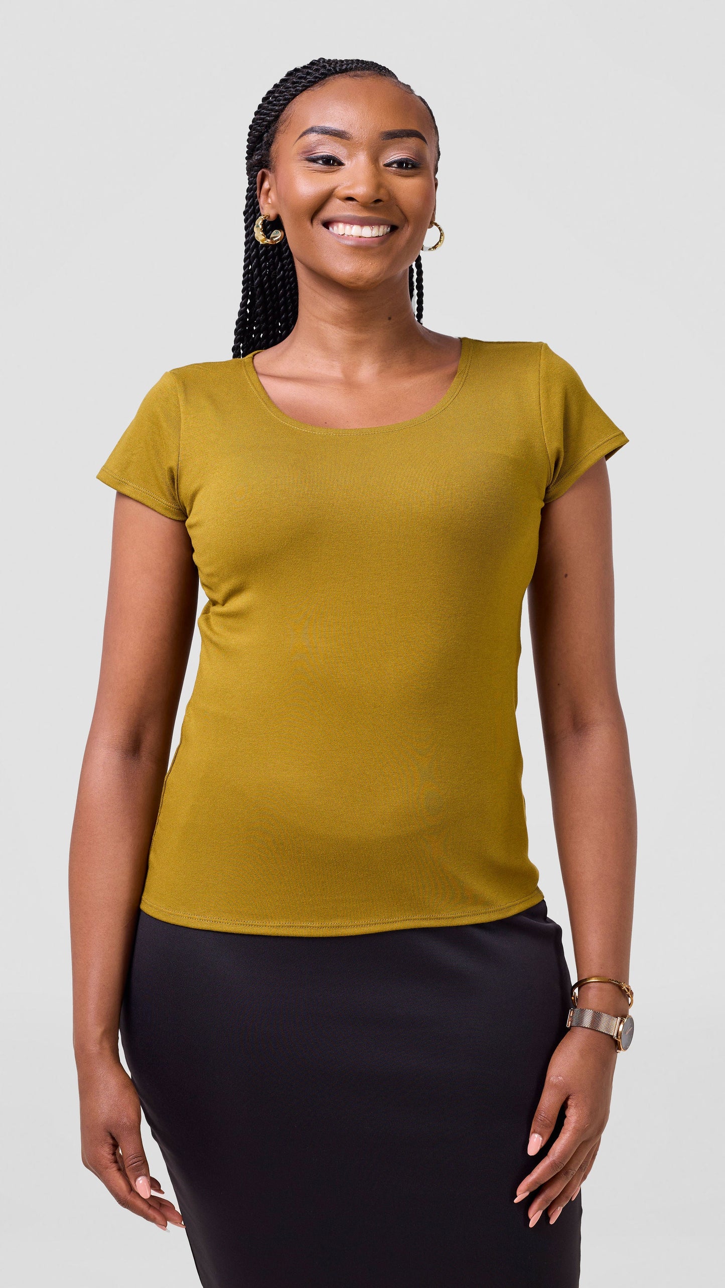 Vivo Everyday Cap Sleeve Top - Olive