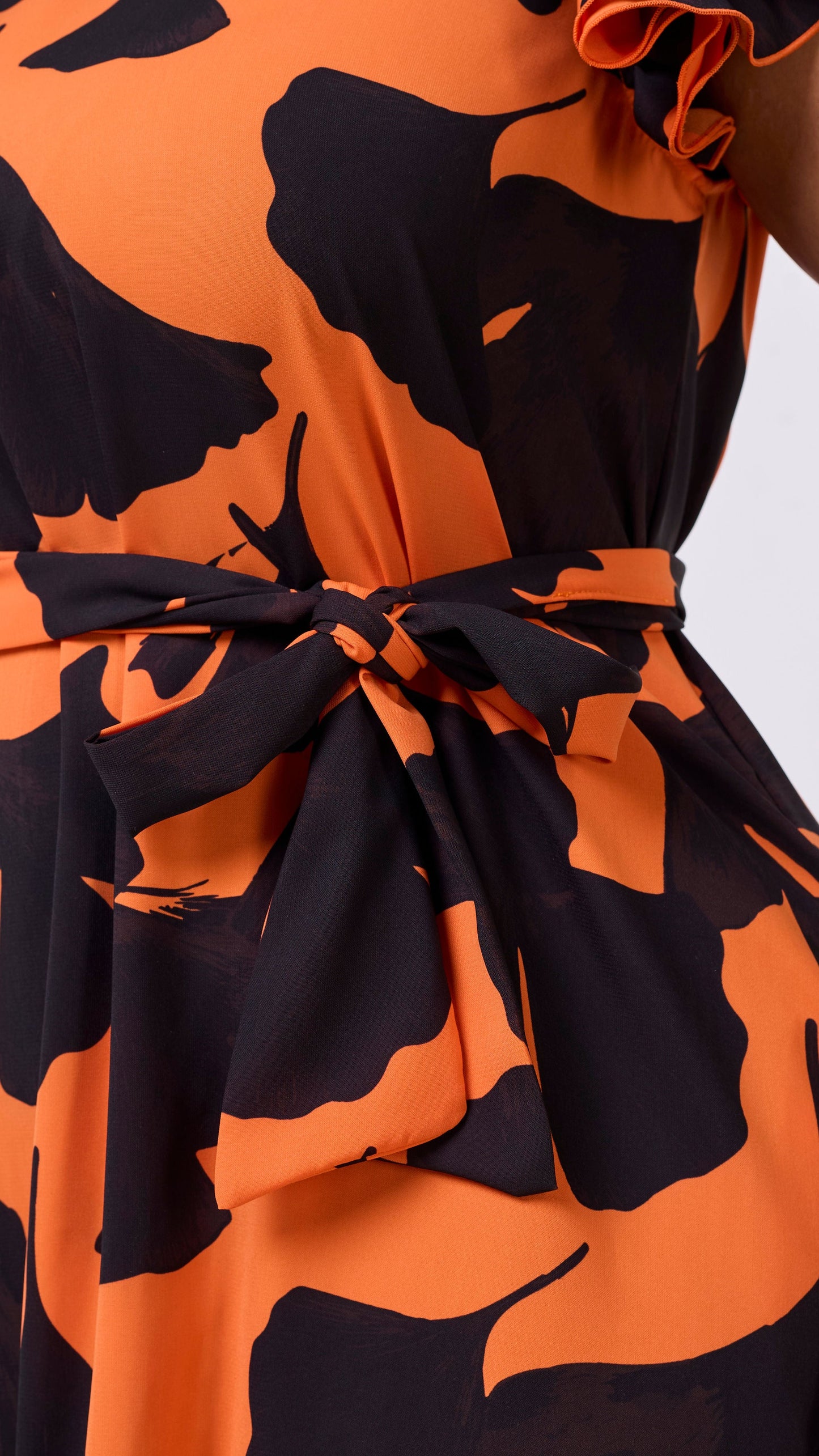 Vivo Nasinka A-Line Maxi Dress - Orange / Black Tilla Print