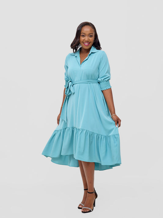 Vivo Serwa Flounce Dress - Mint